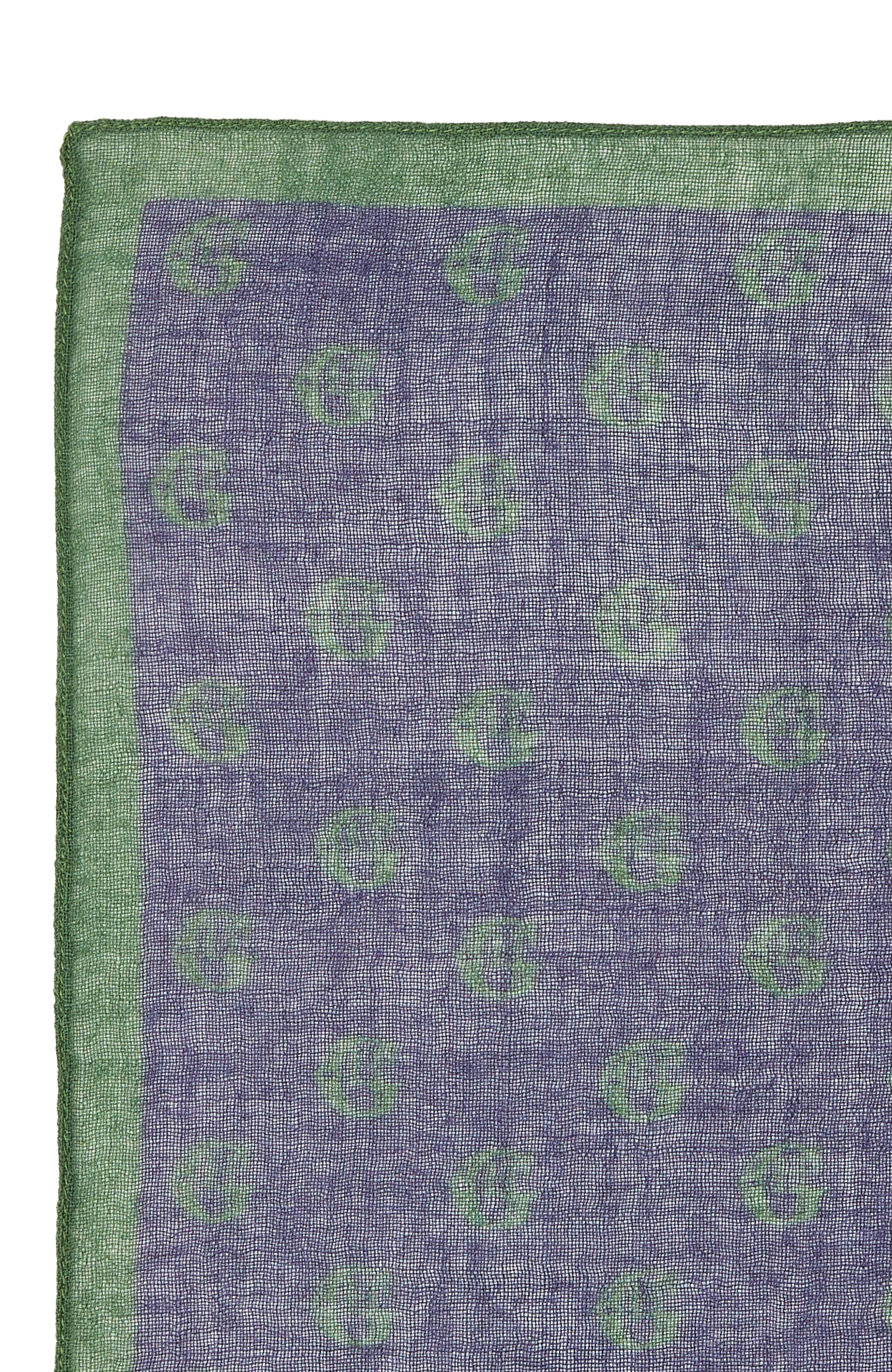 Yeşil Lacivert Yün Mendil