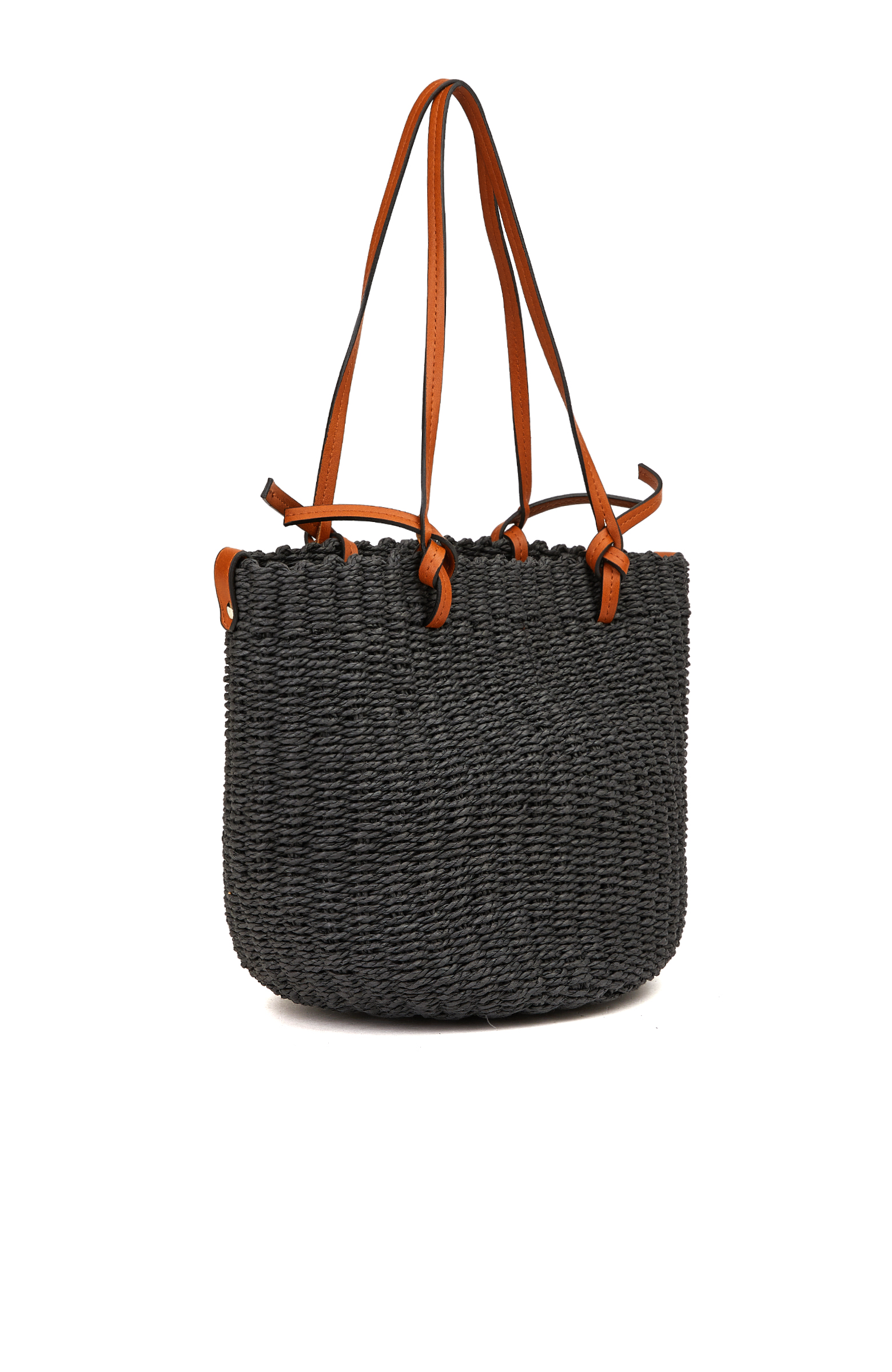 Siyah Sepet Dokulu Kadın Omuz Çantası