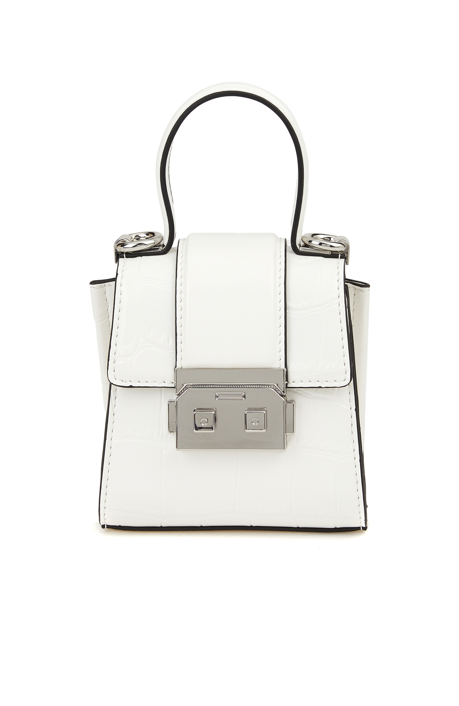 Beyaz Kroko Kadın Postacı Çanta