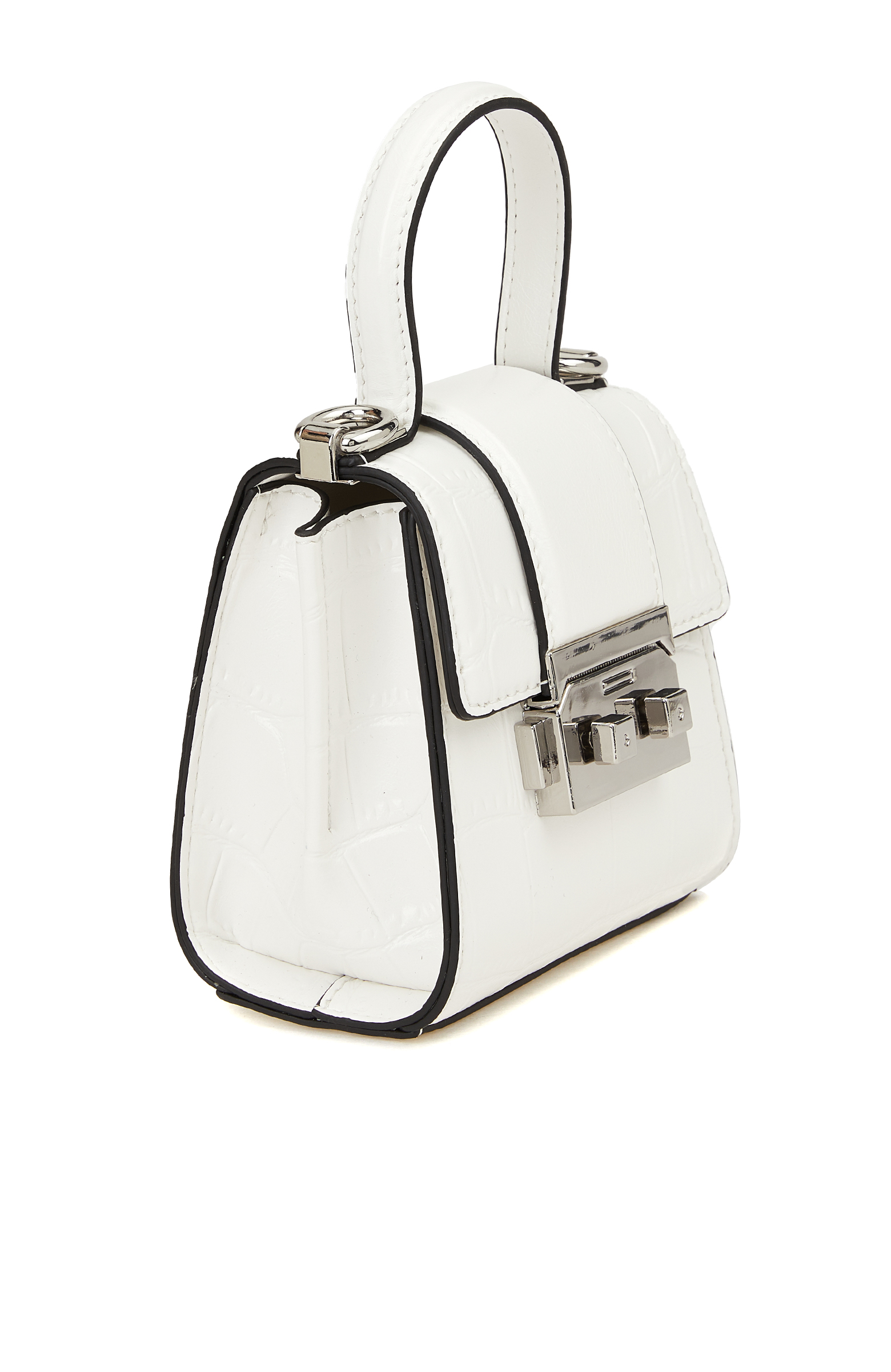 Beyaz Kroko Kadın Postacı Çanta