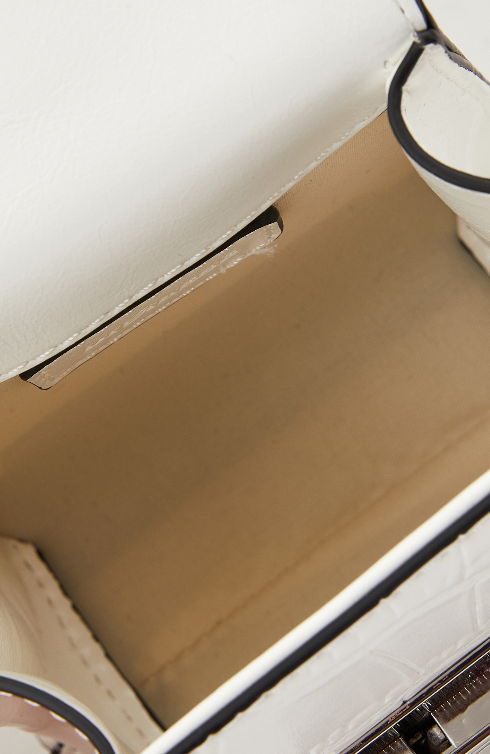 Beyaz Kroko Kadın Postacı Çanta