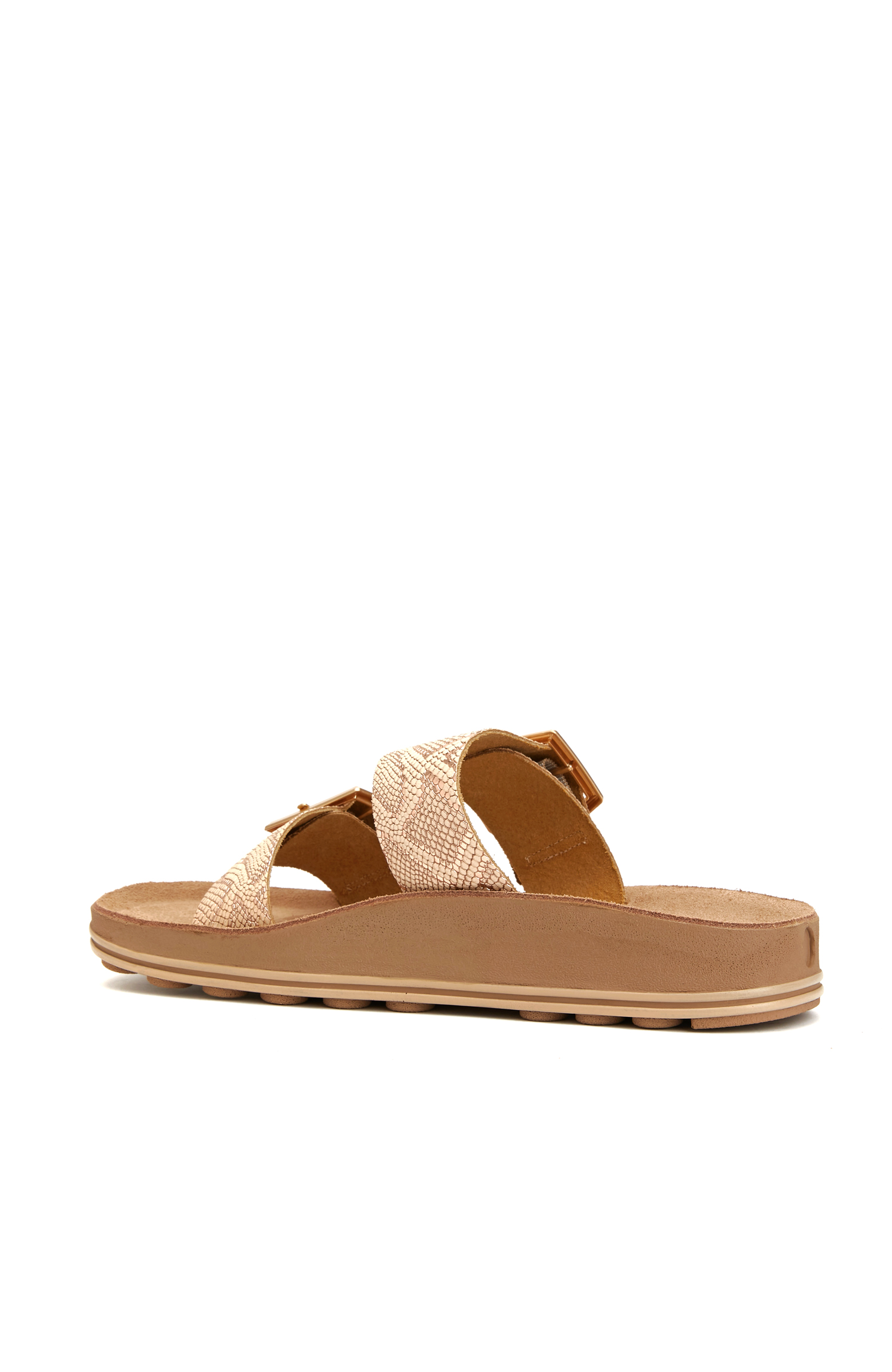 Rose Gold Hafif Platform Kadın Deri Terlik_2
