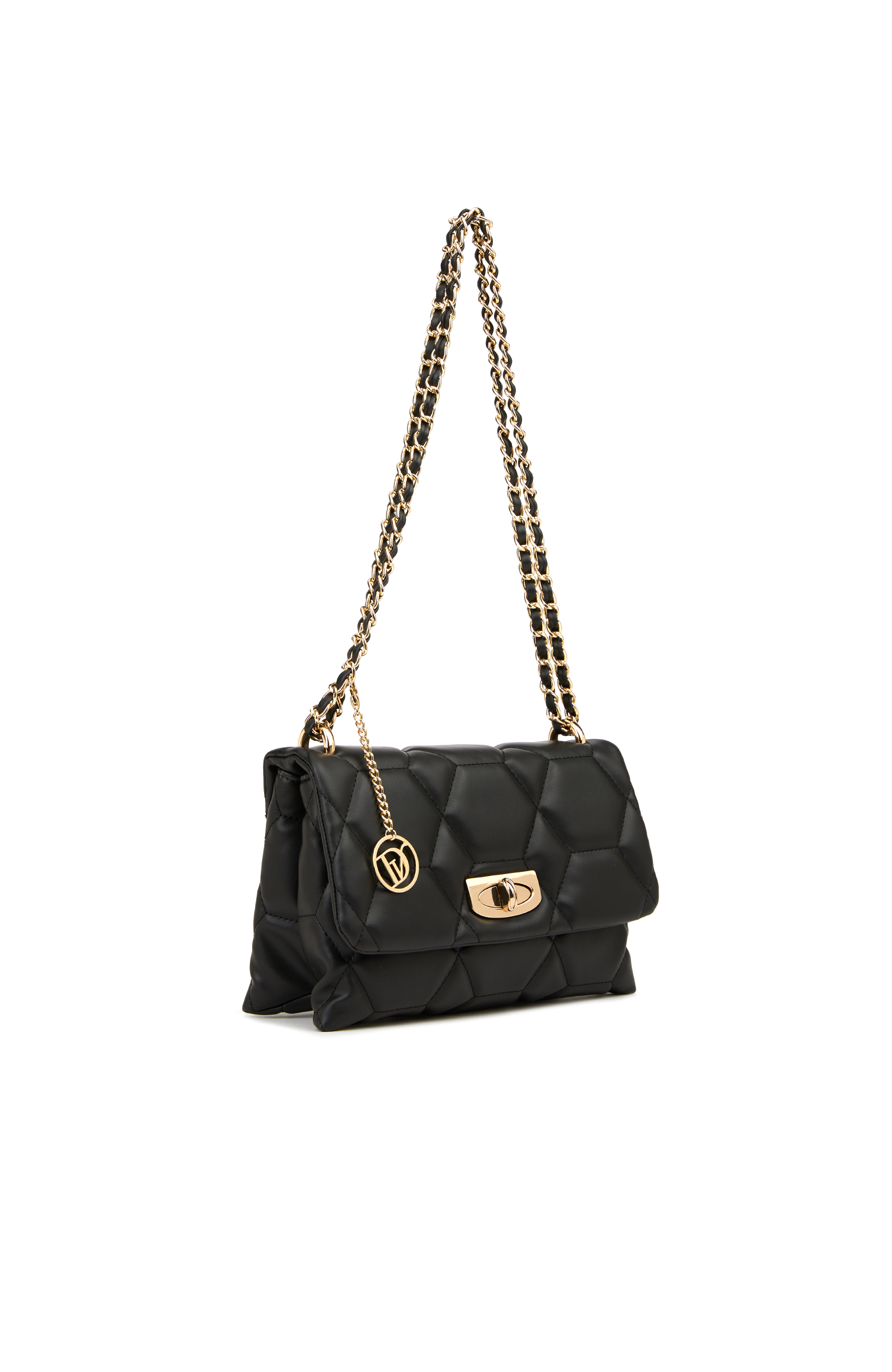 Siyah Kapitoneli Kadın Omuz Çantası