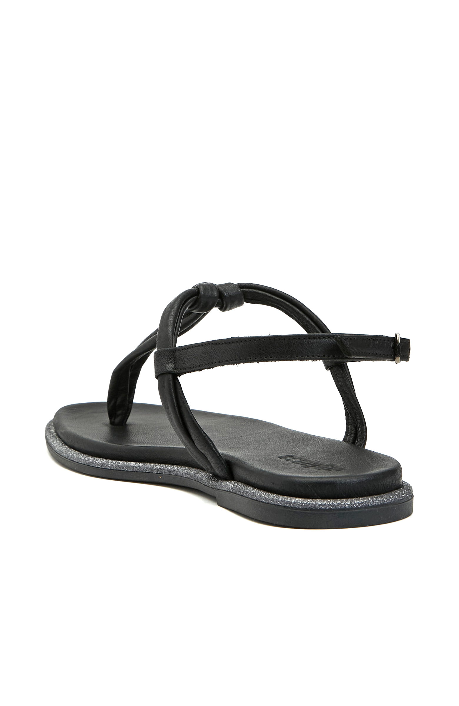 Siyah Kadın Deri Sandalet