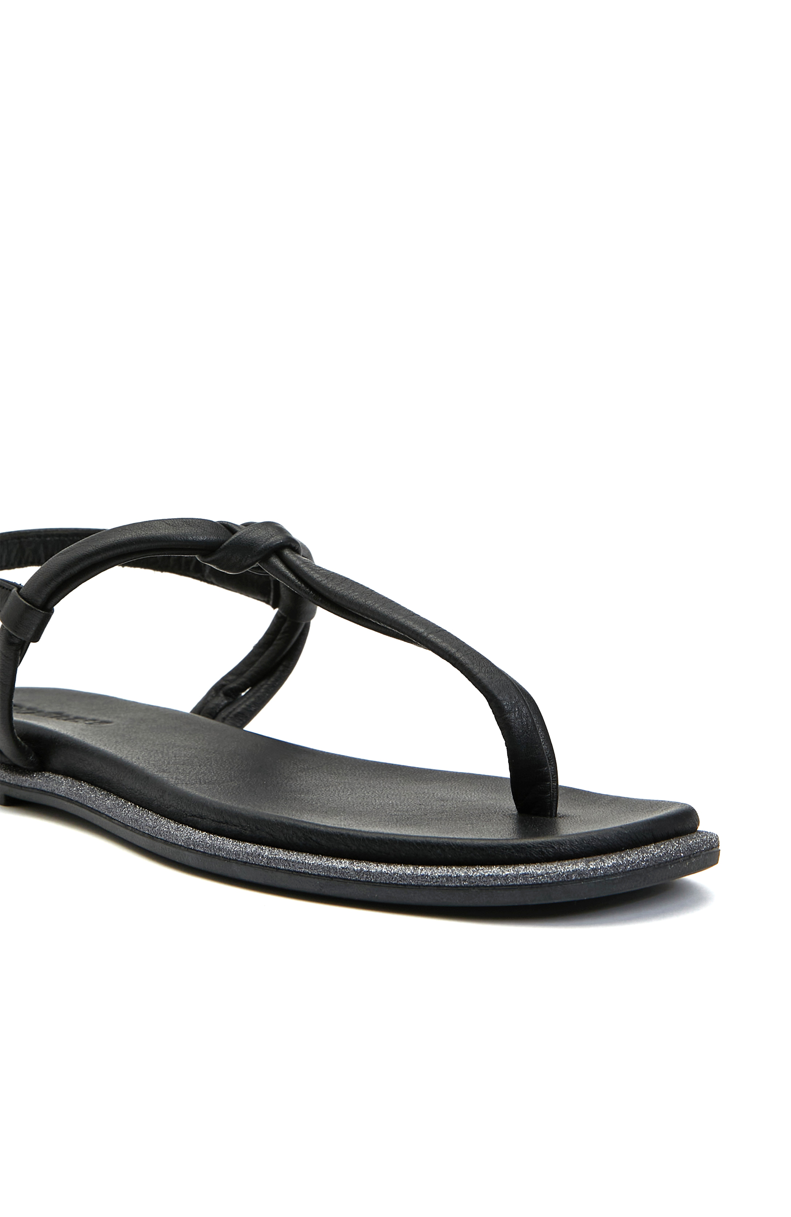 Siyah Kadın Deri Sandalet