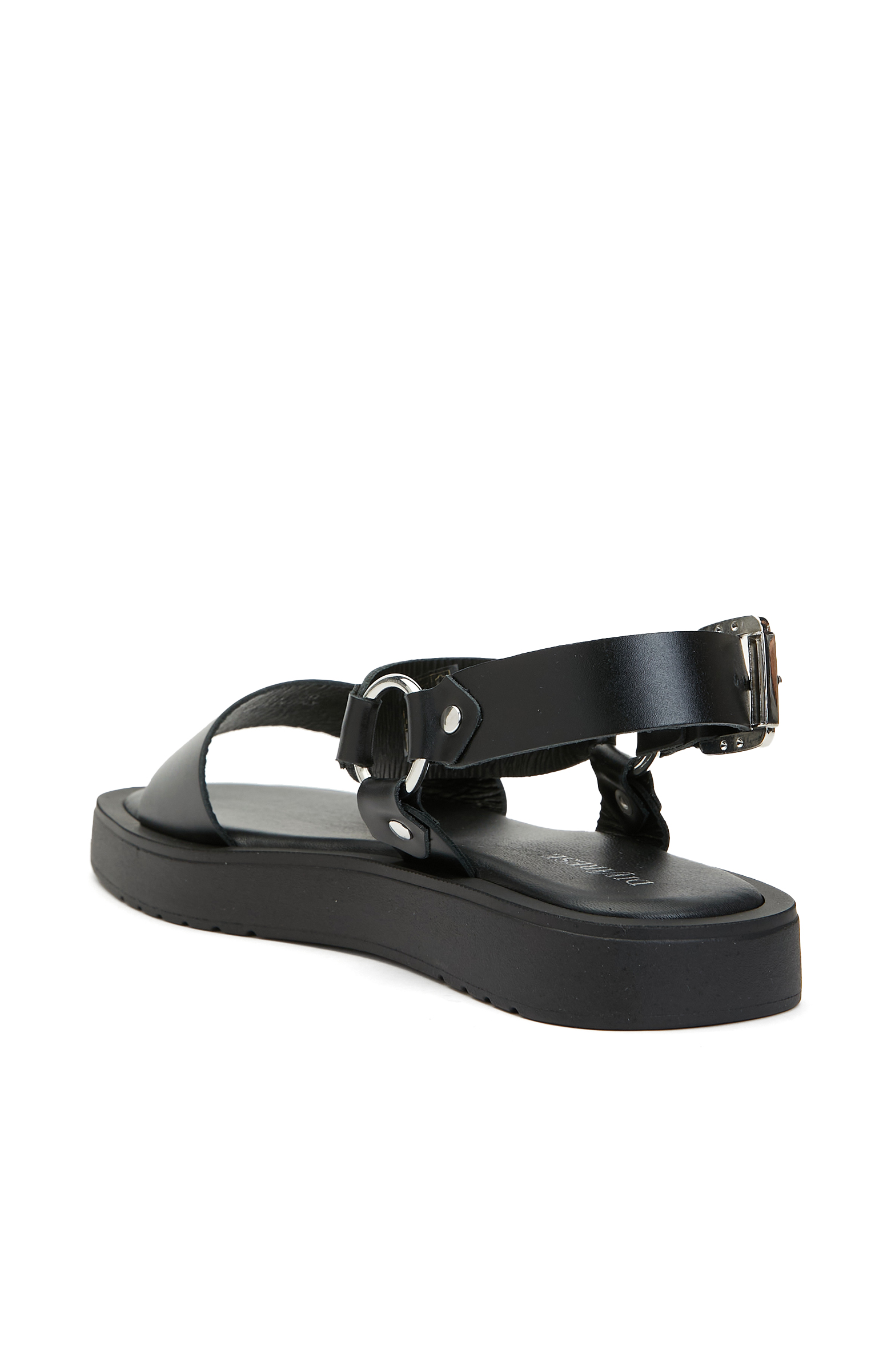 Siyah Kadın Deri Sandalet