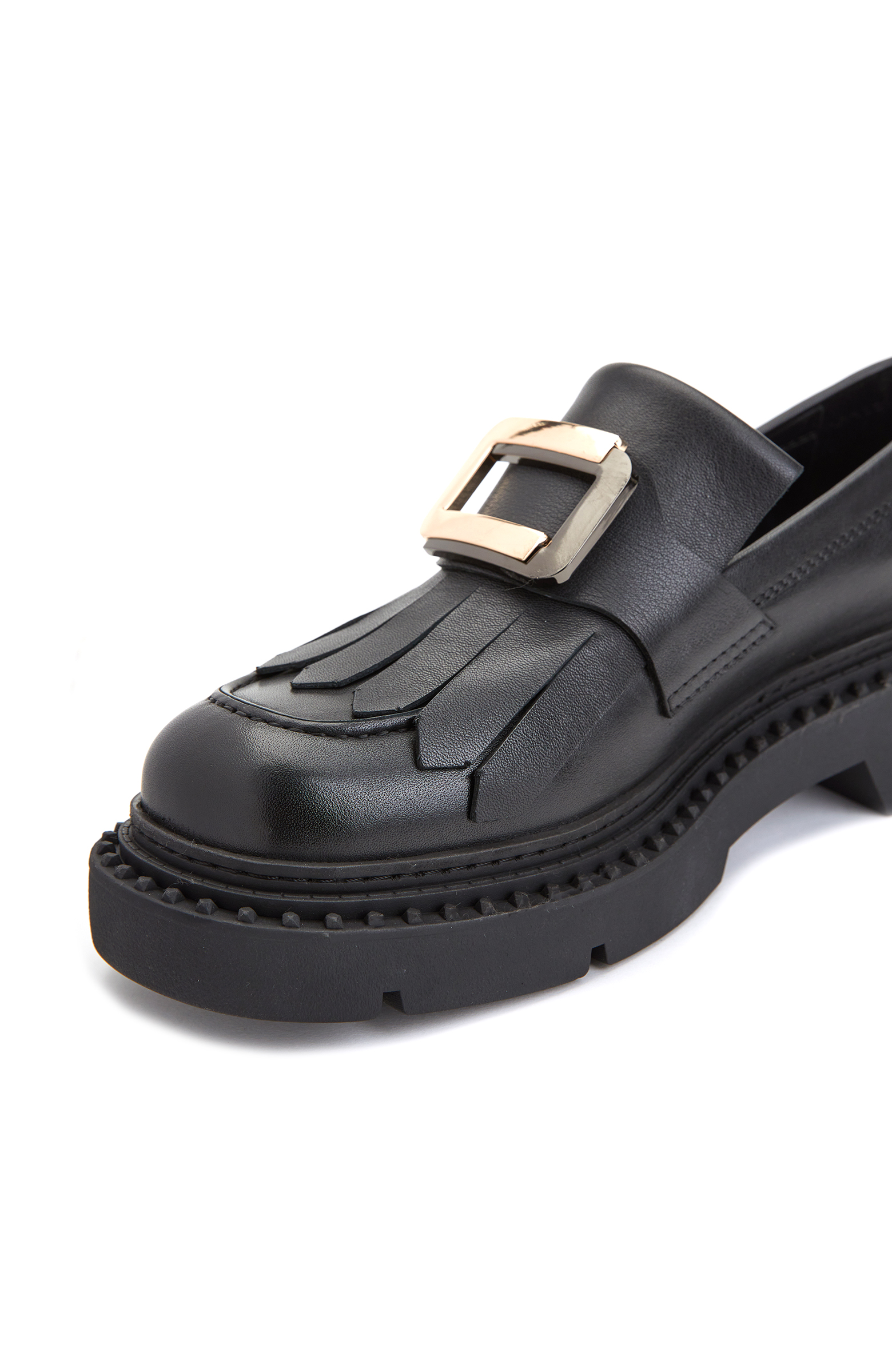 Siyah Kadın Deri Loafer