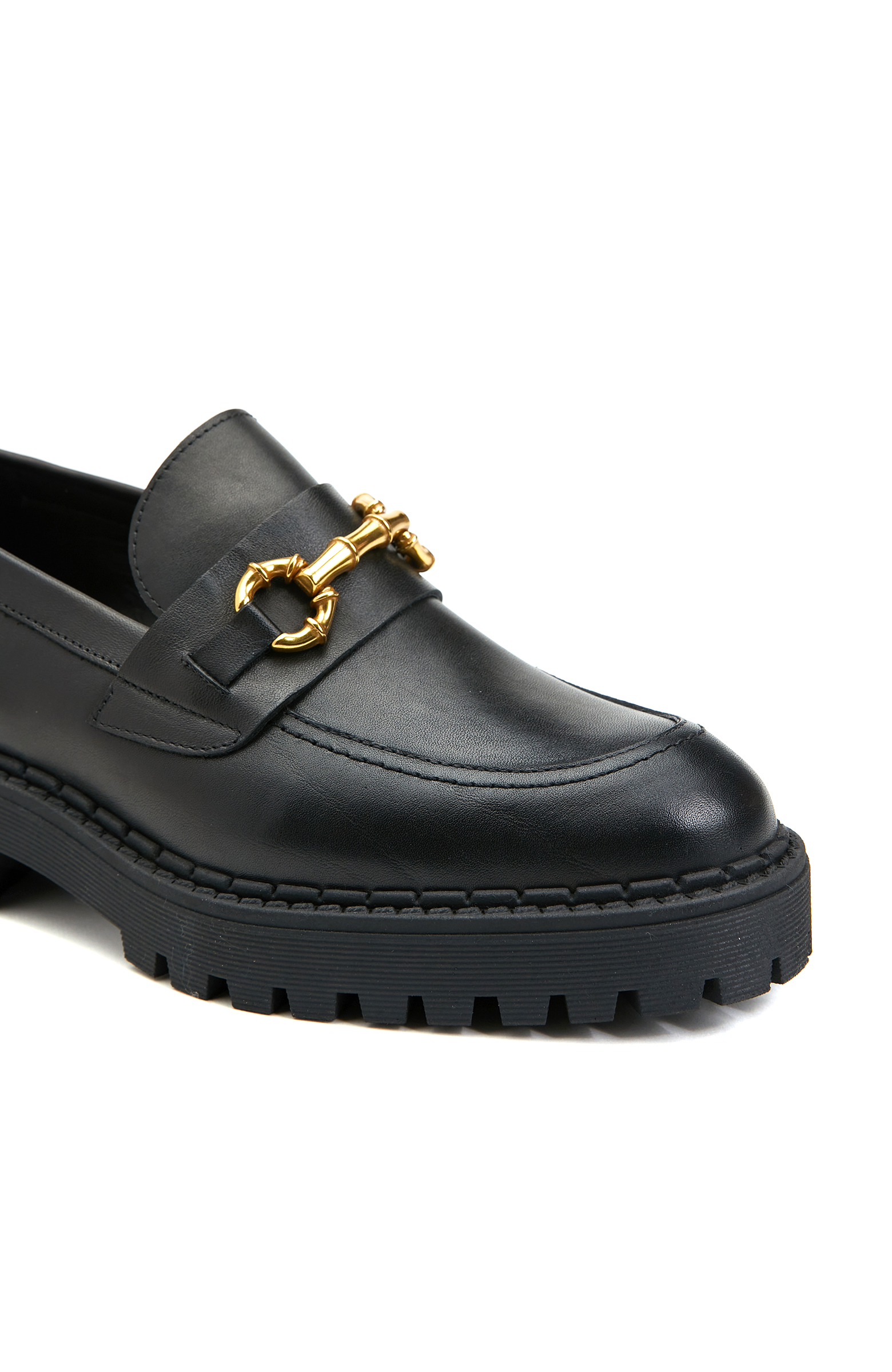 Siyah Kadın Deri Loafer