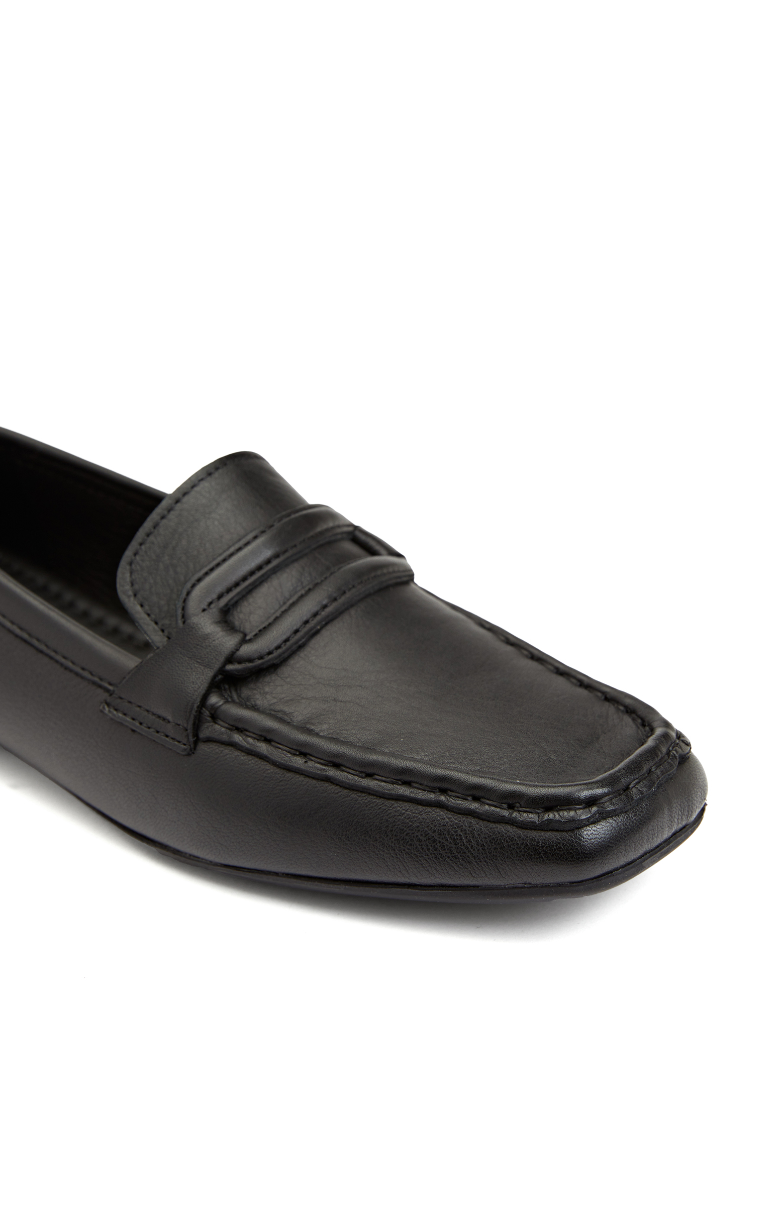 Siyah Kadın Deri Loafer