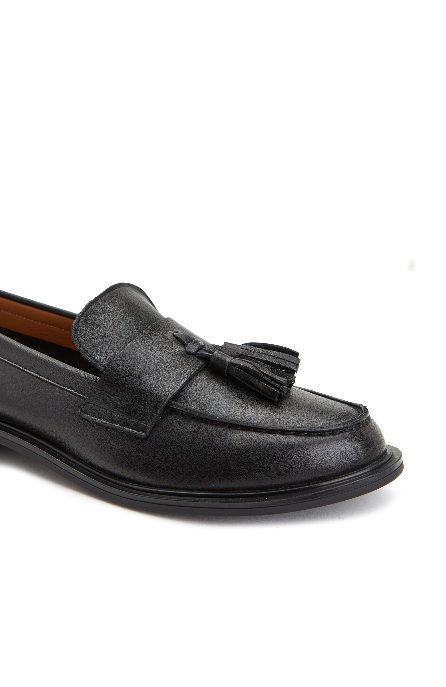 Siyah Kadın Deri Loafer_5