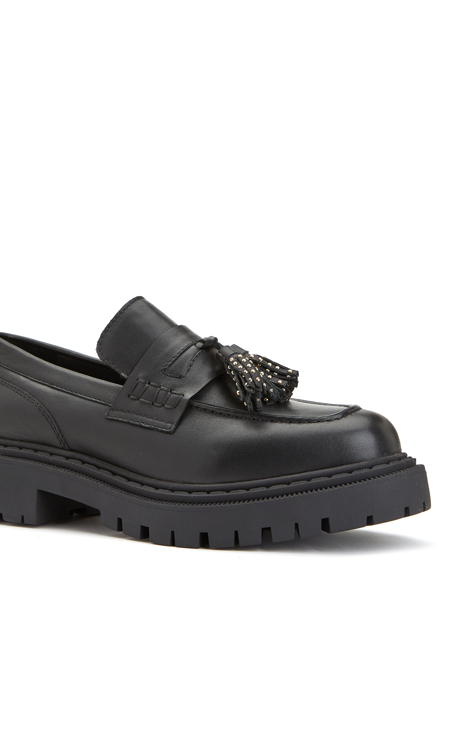 Siyah Kadın Deri Loafer