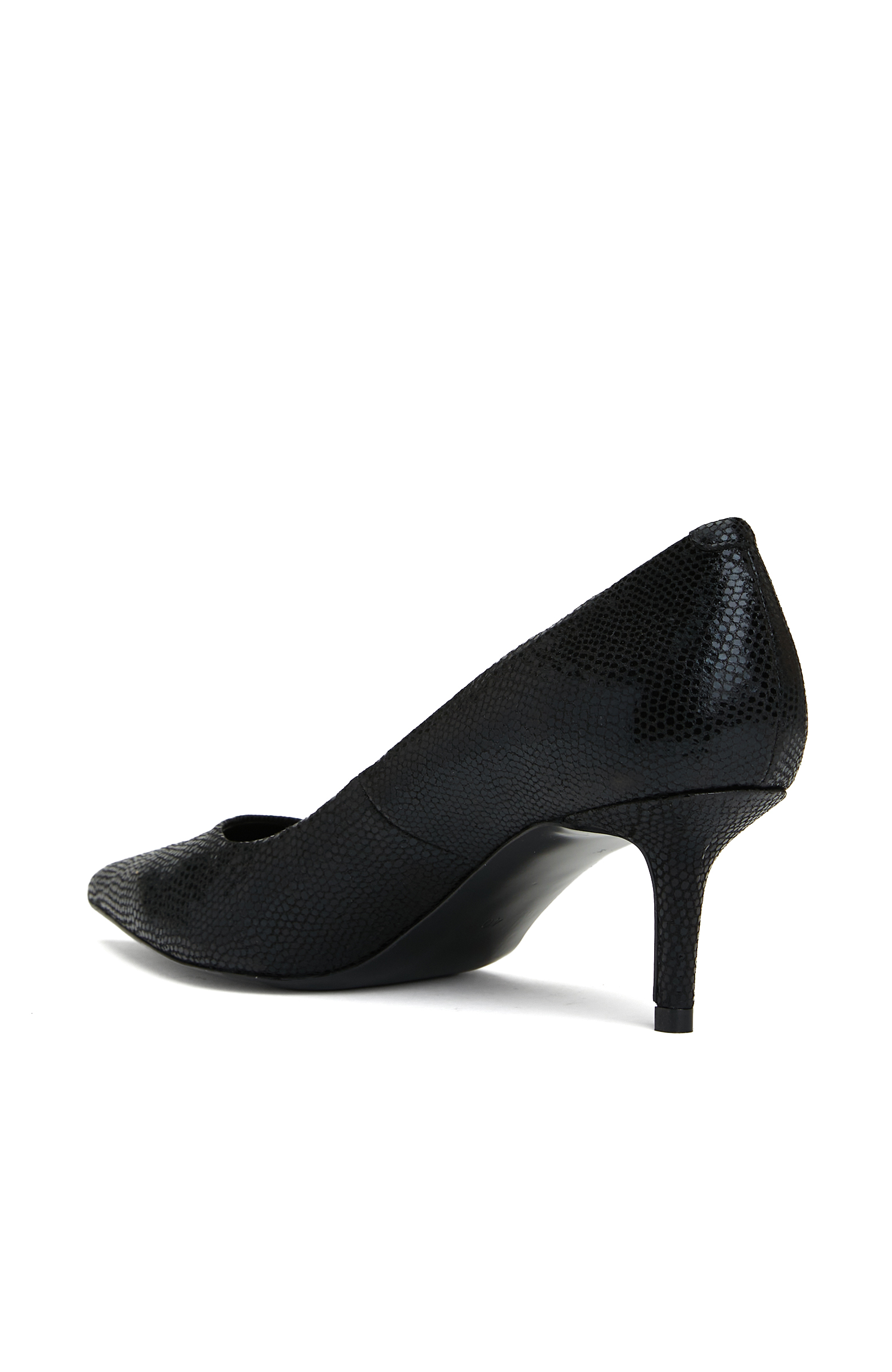 Siyah Lizard Desenli Kadın Deri Stiletto