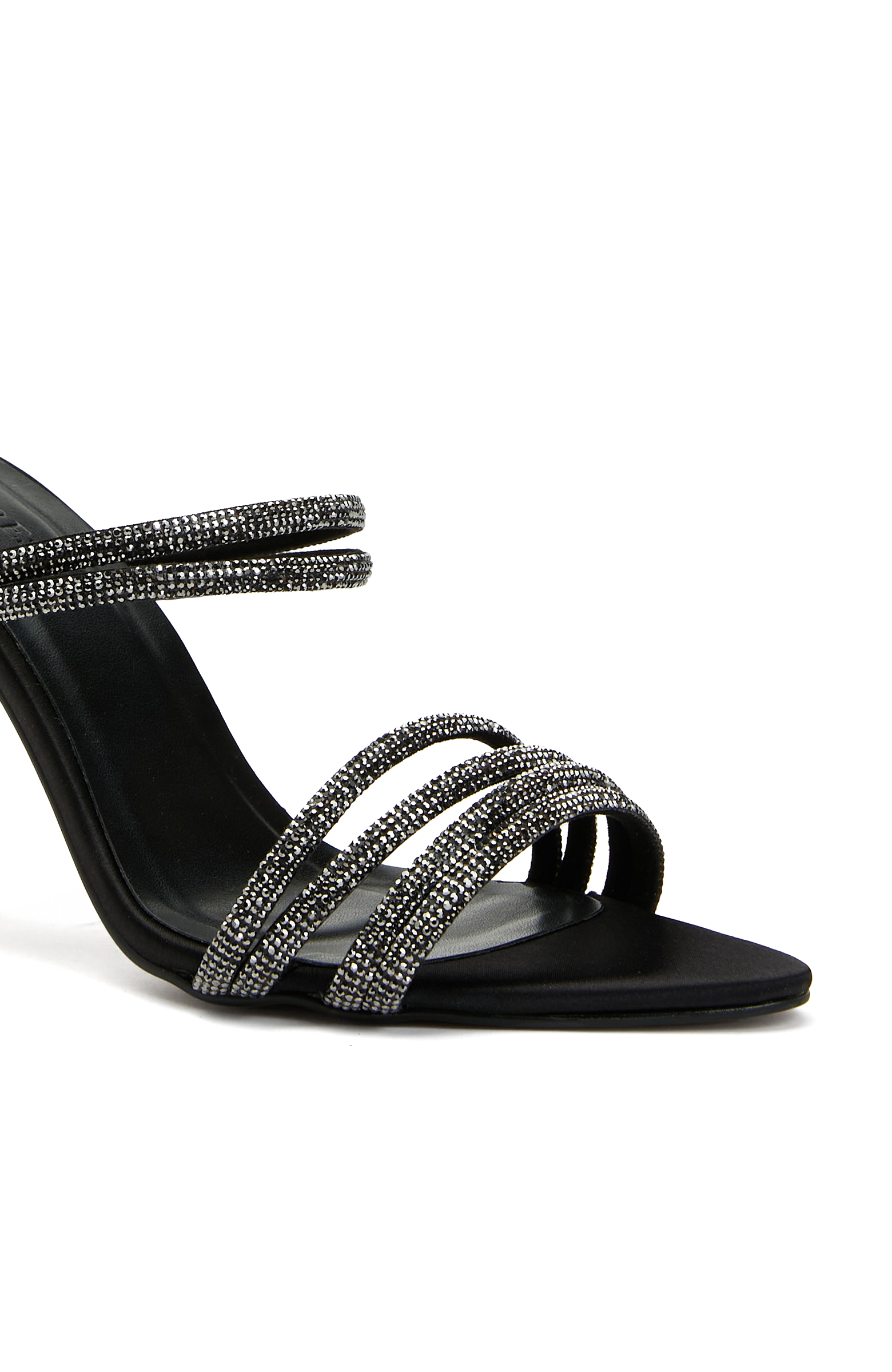 Siyah Kadın Saten Terlik