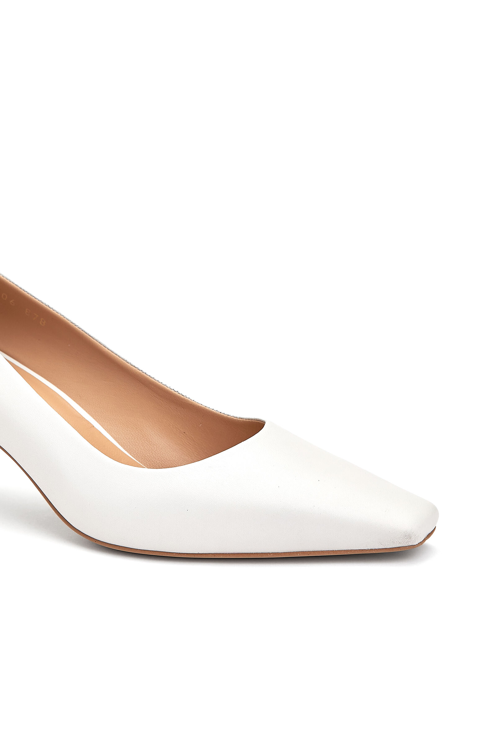 Kırık Beyaz Kadın Deri Ayakkabı