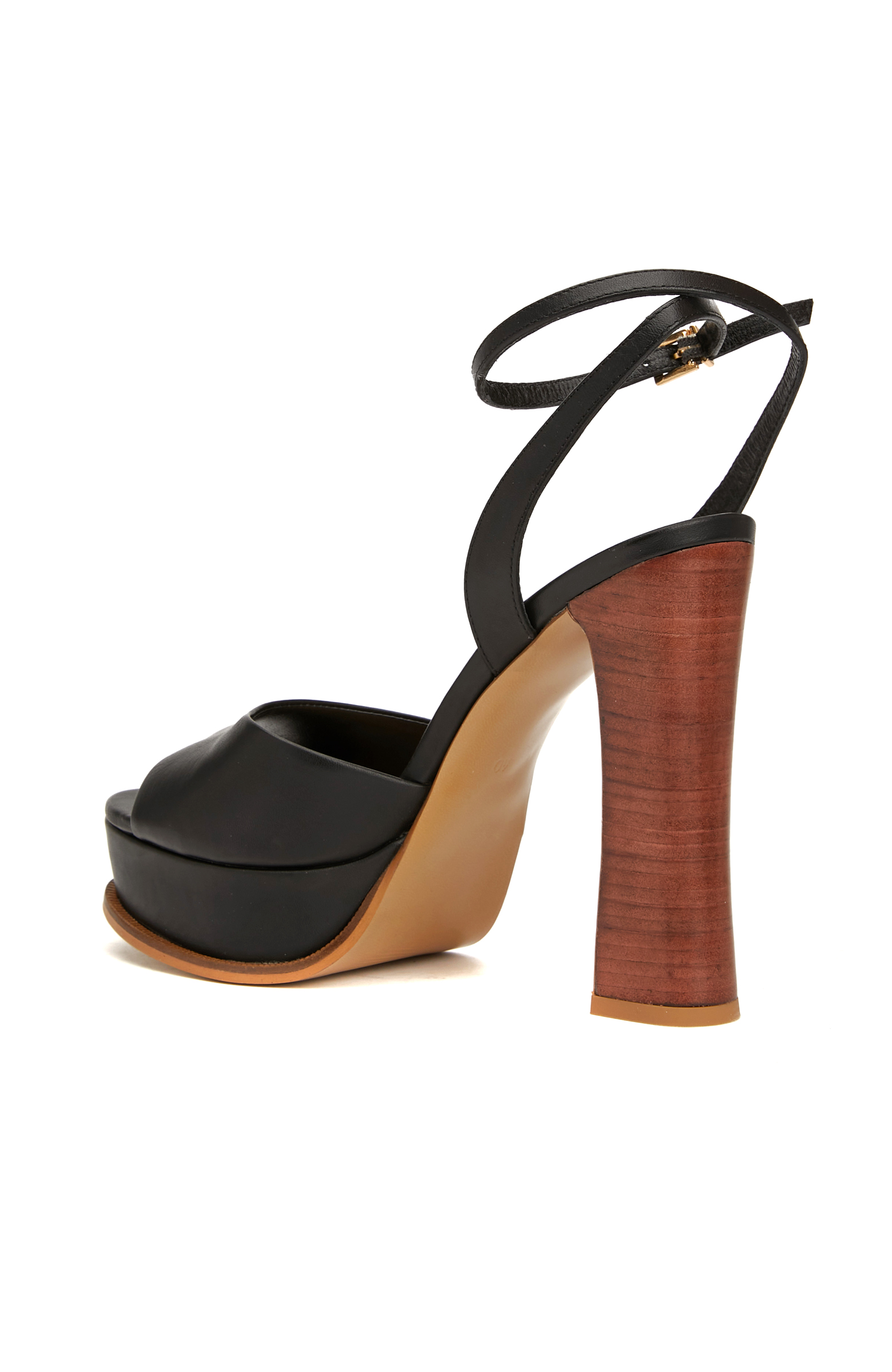 Siyah Kadın Deri Sandalet