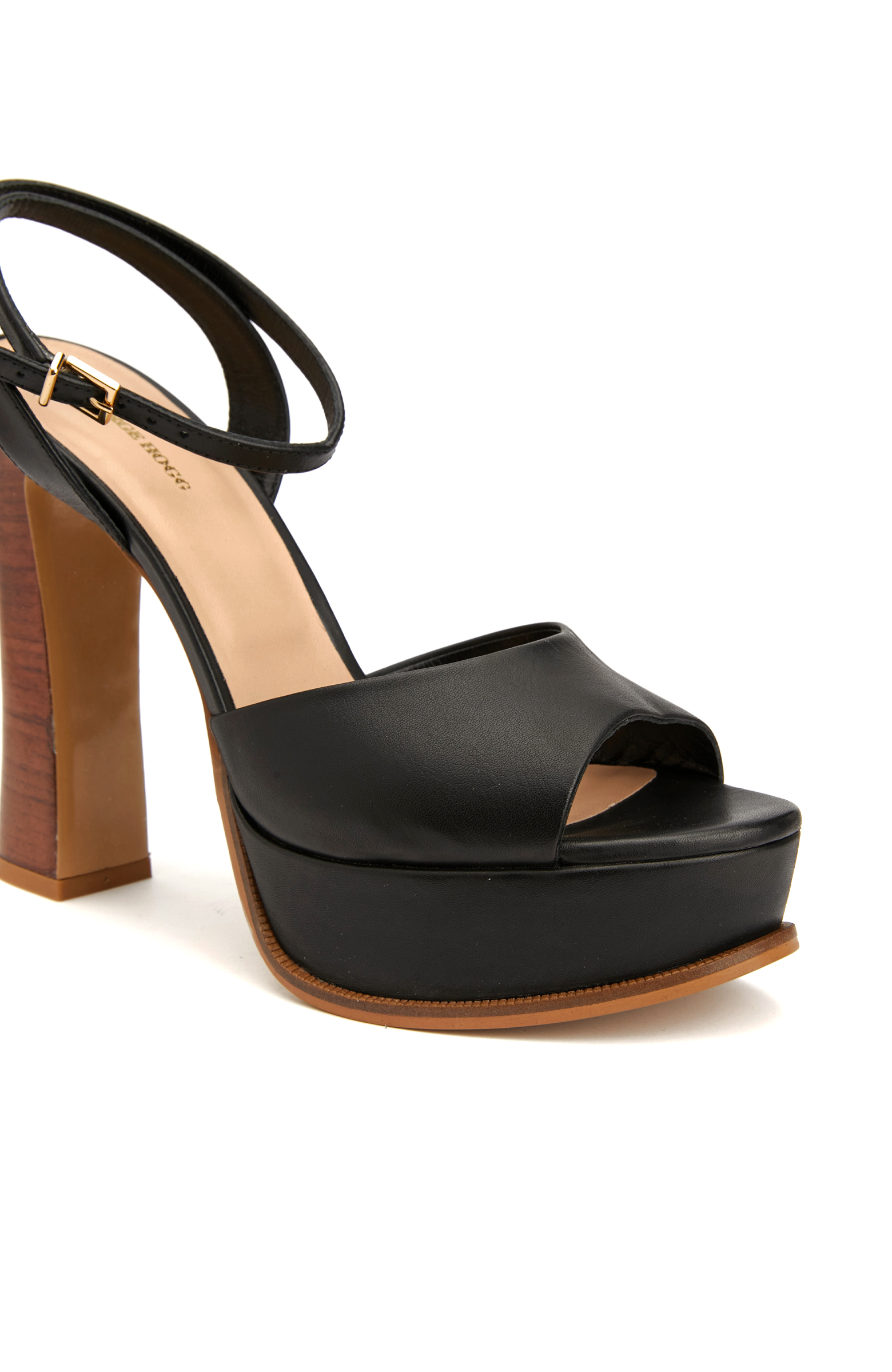 Siyah Kadın Deri Sandalet