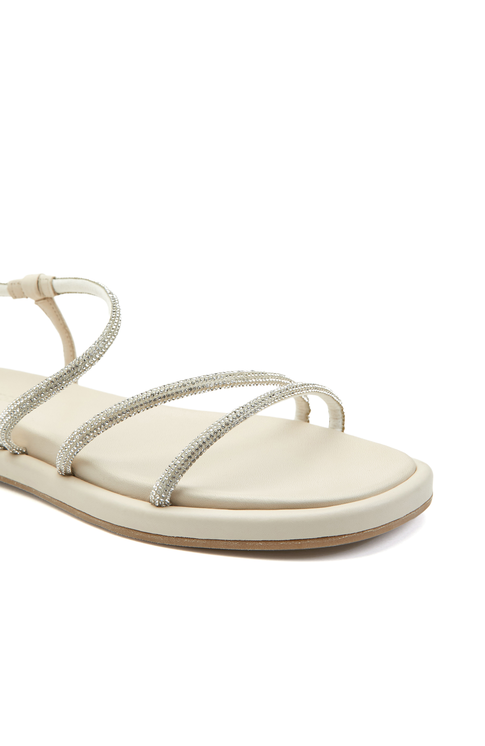 Off-White Stone Strappy Women's Leather Sandals