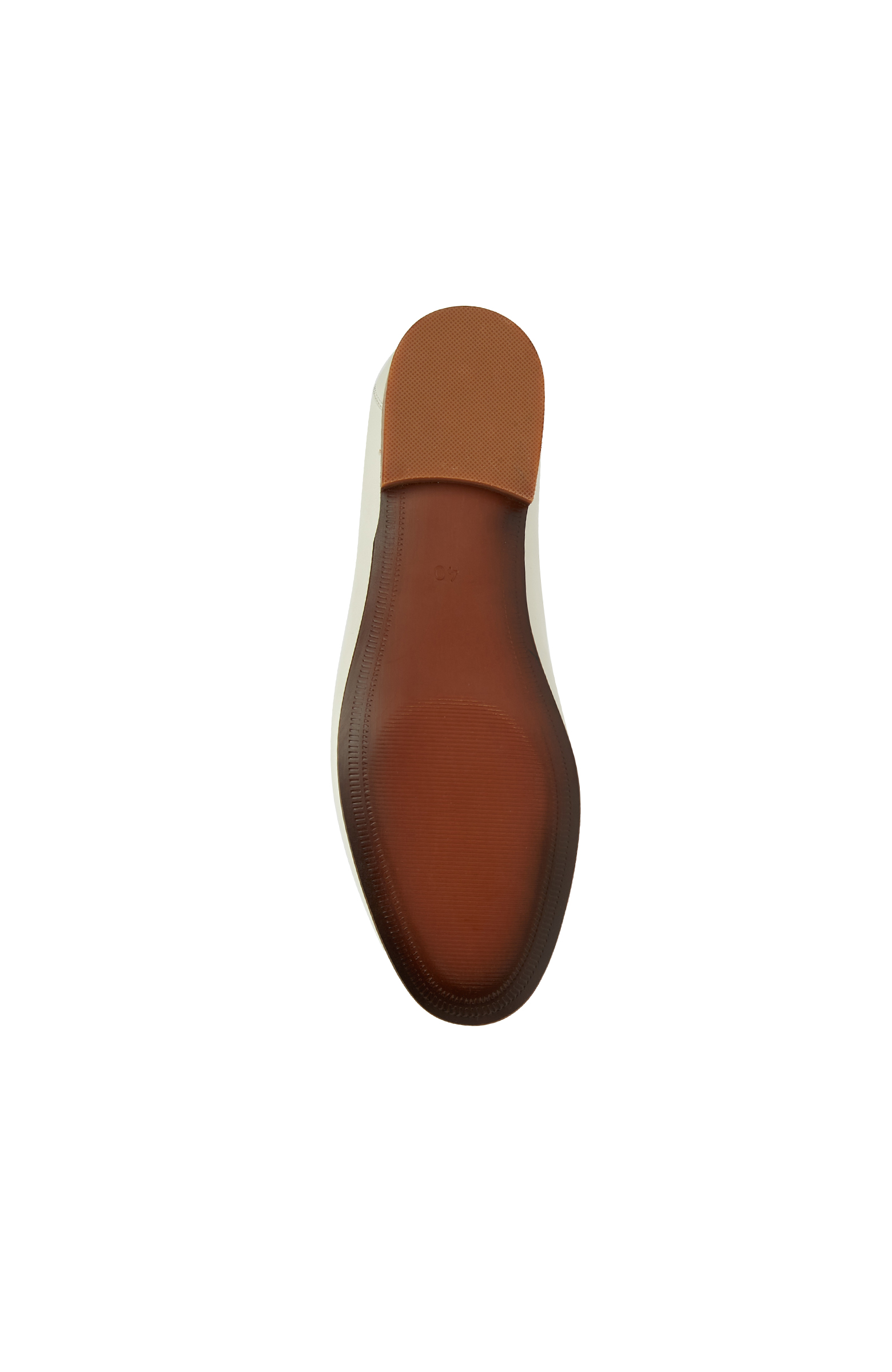 Kırık Beyaz Zincir Detaylı Kadın Deri Loafer