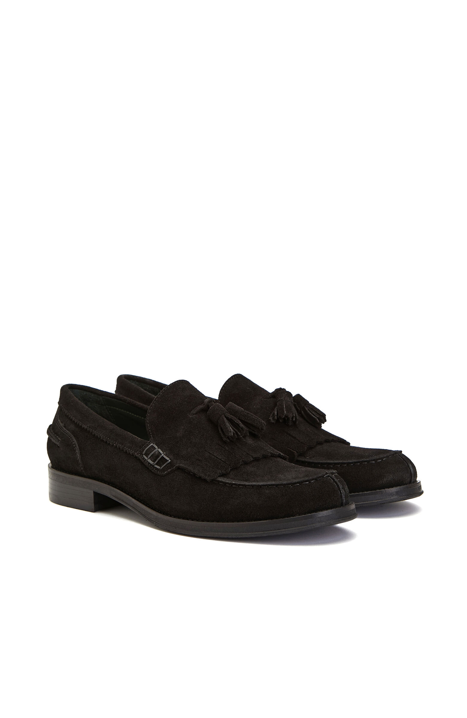 Black Tassel Detailed Men's Suede Loafer