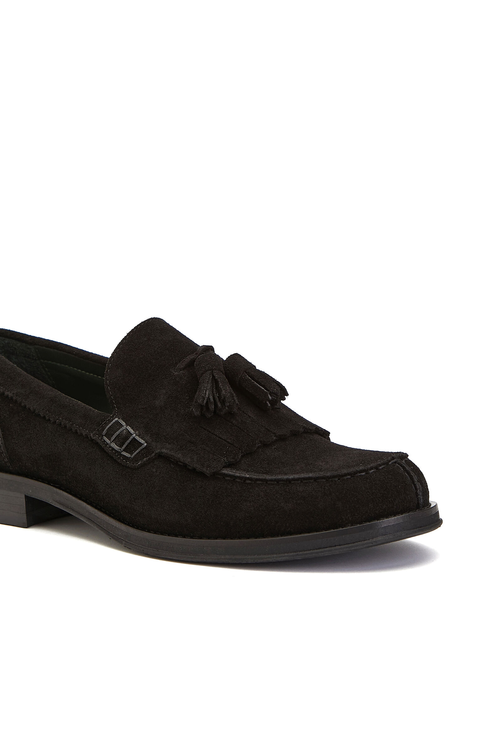 Black Tassel Detailed Men's Suede Loafer