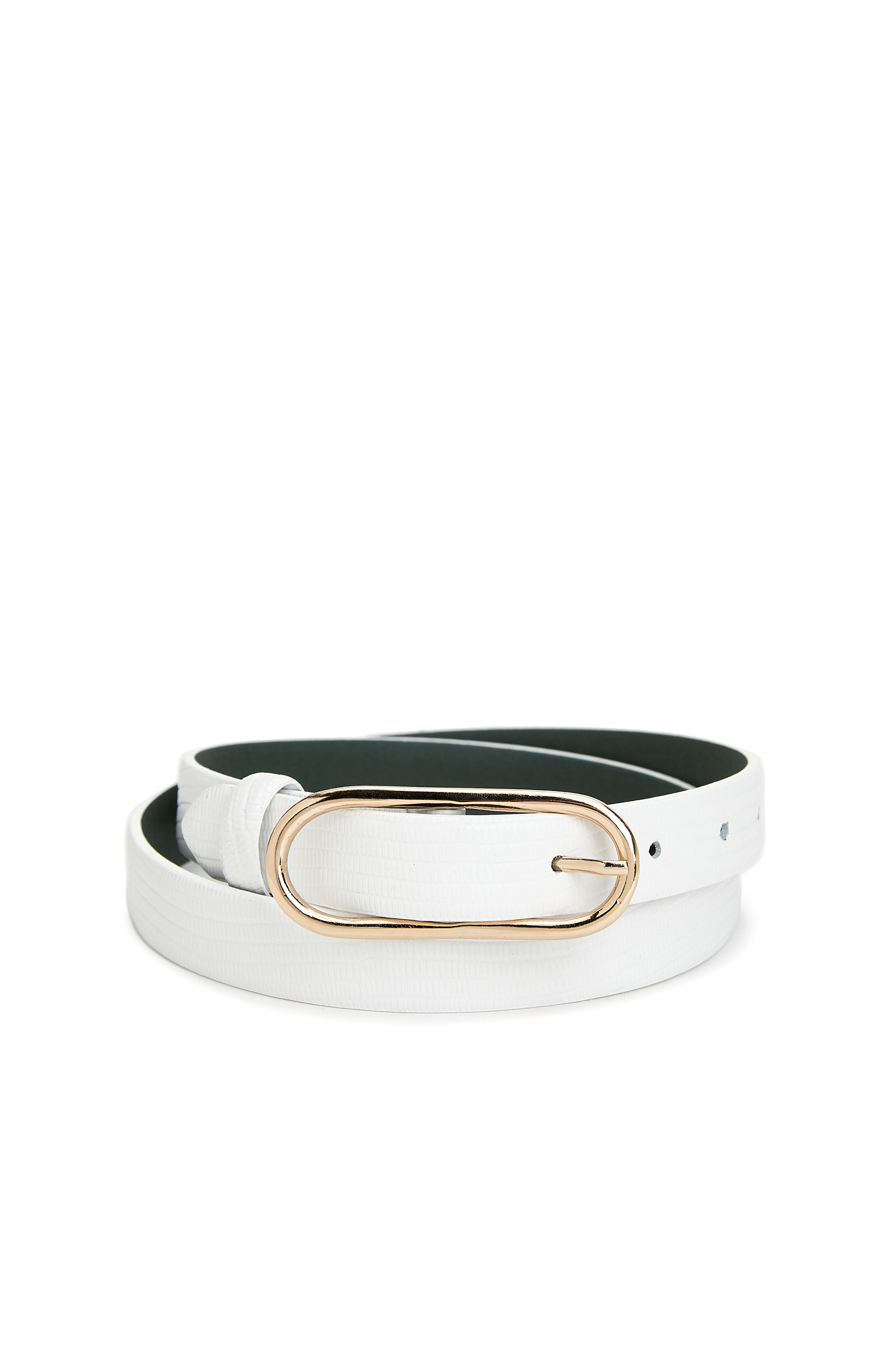 Beyaz Kadın Deri Kemer