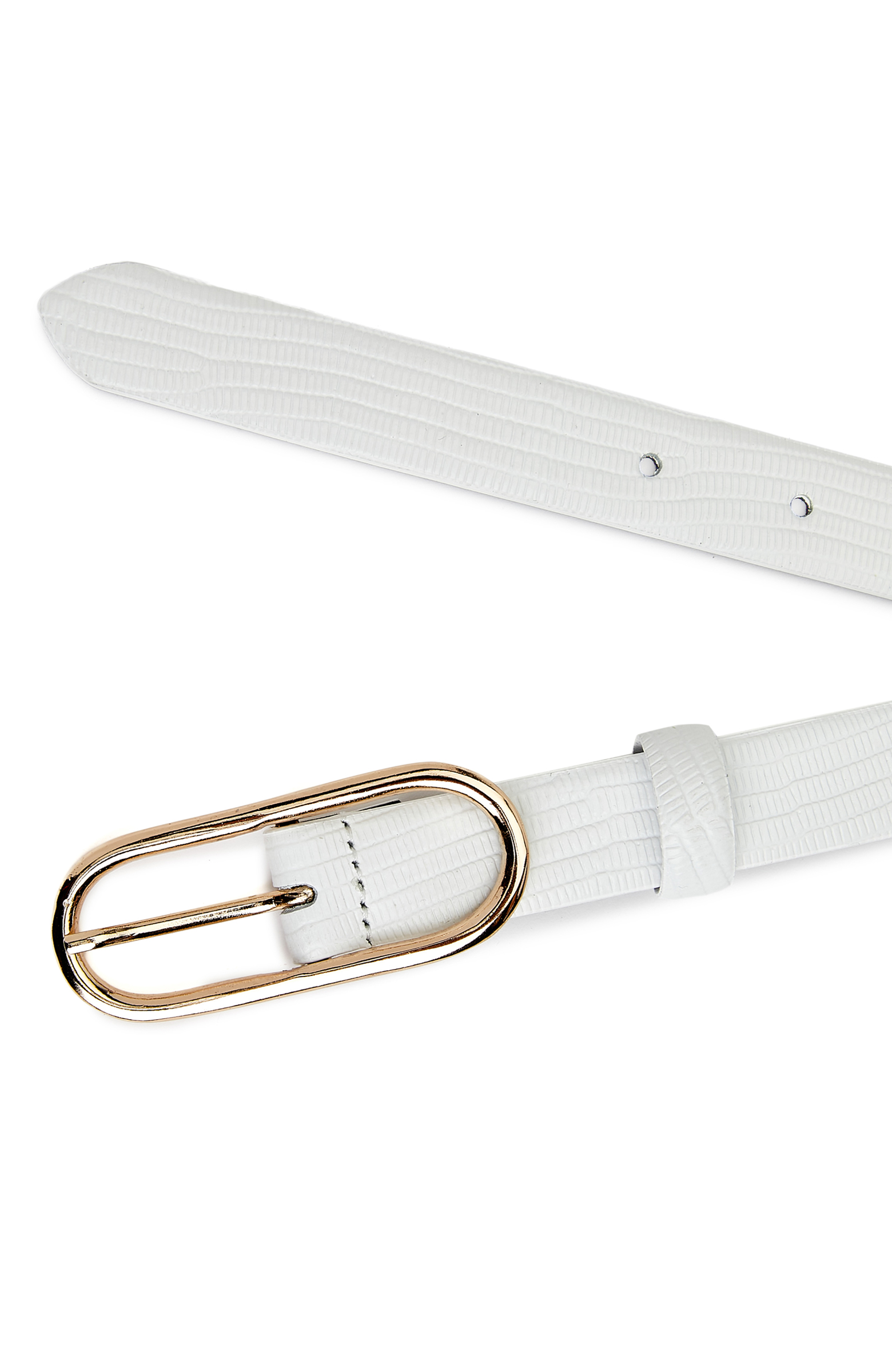 Beyaz Kadın Deri Kemer