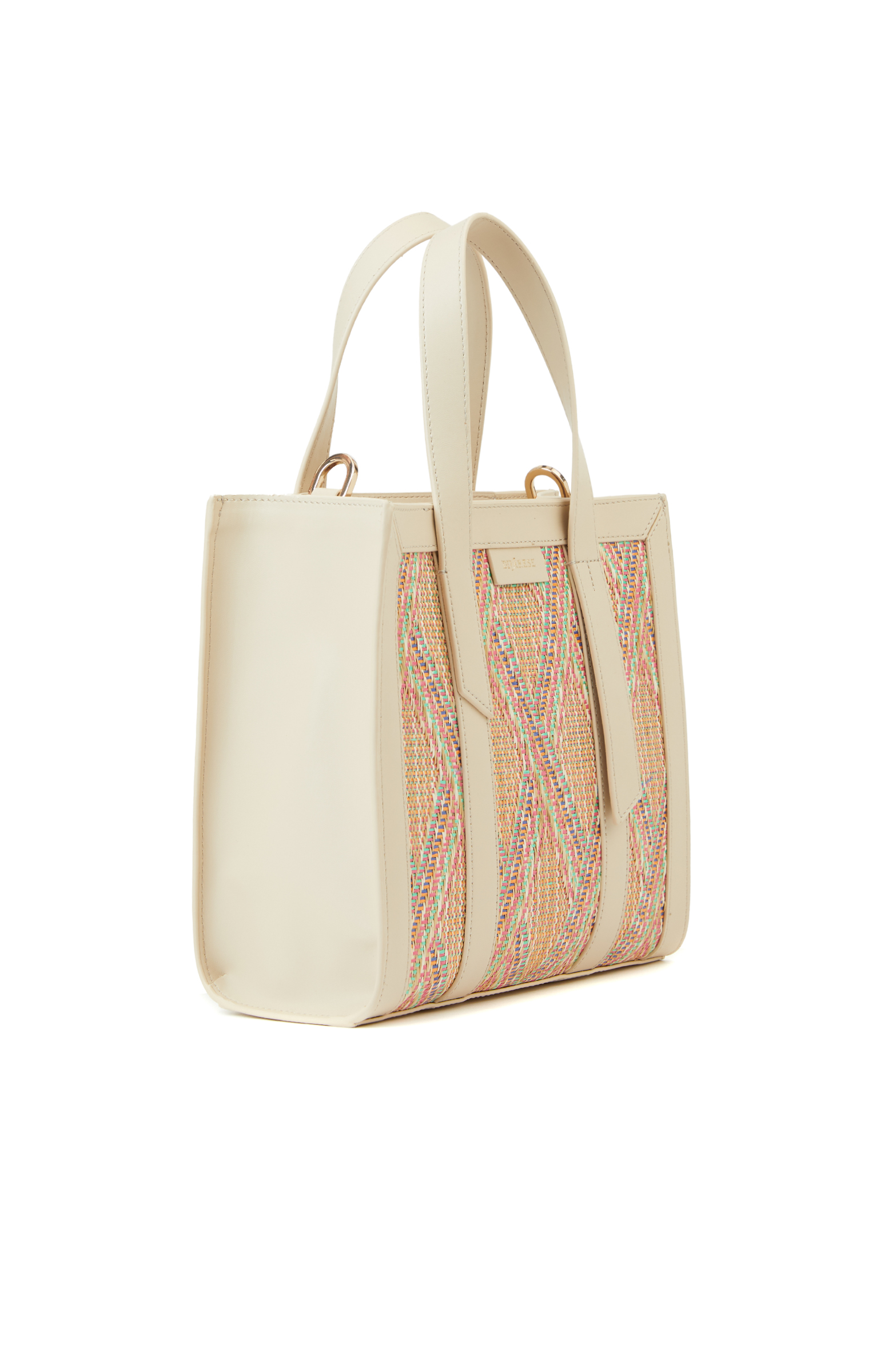 Bej Hasır Detaylı Kadın El Çantası