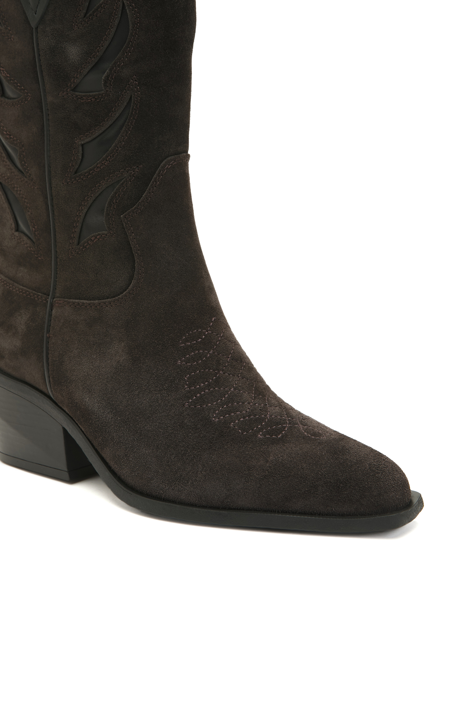 Kahverengi Kadın Kovboy Süet Çizme