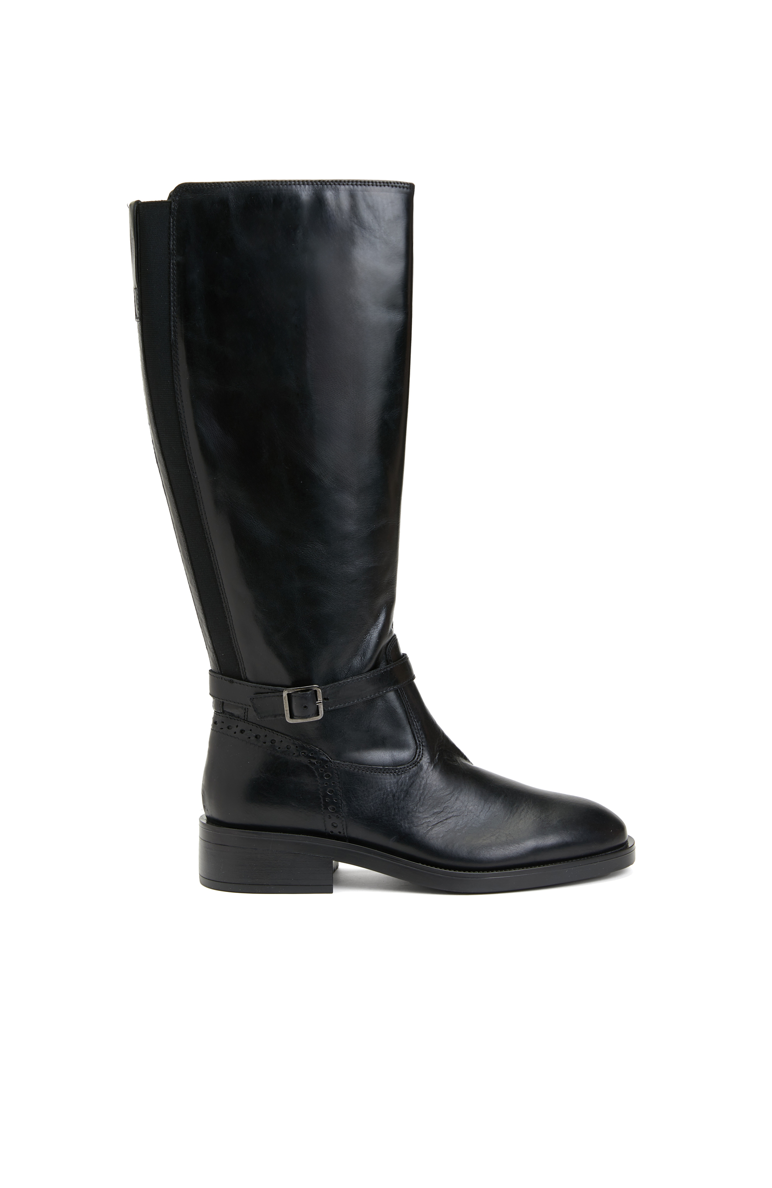 Siyah Kadın Fermuarlı Deri Çizme