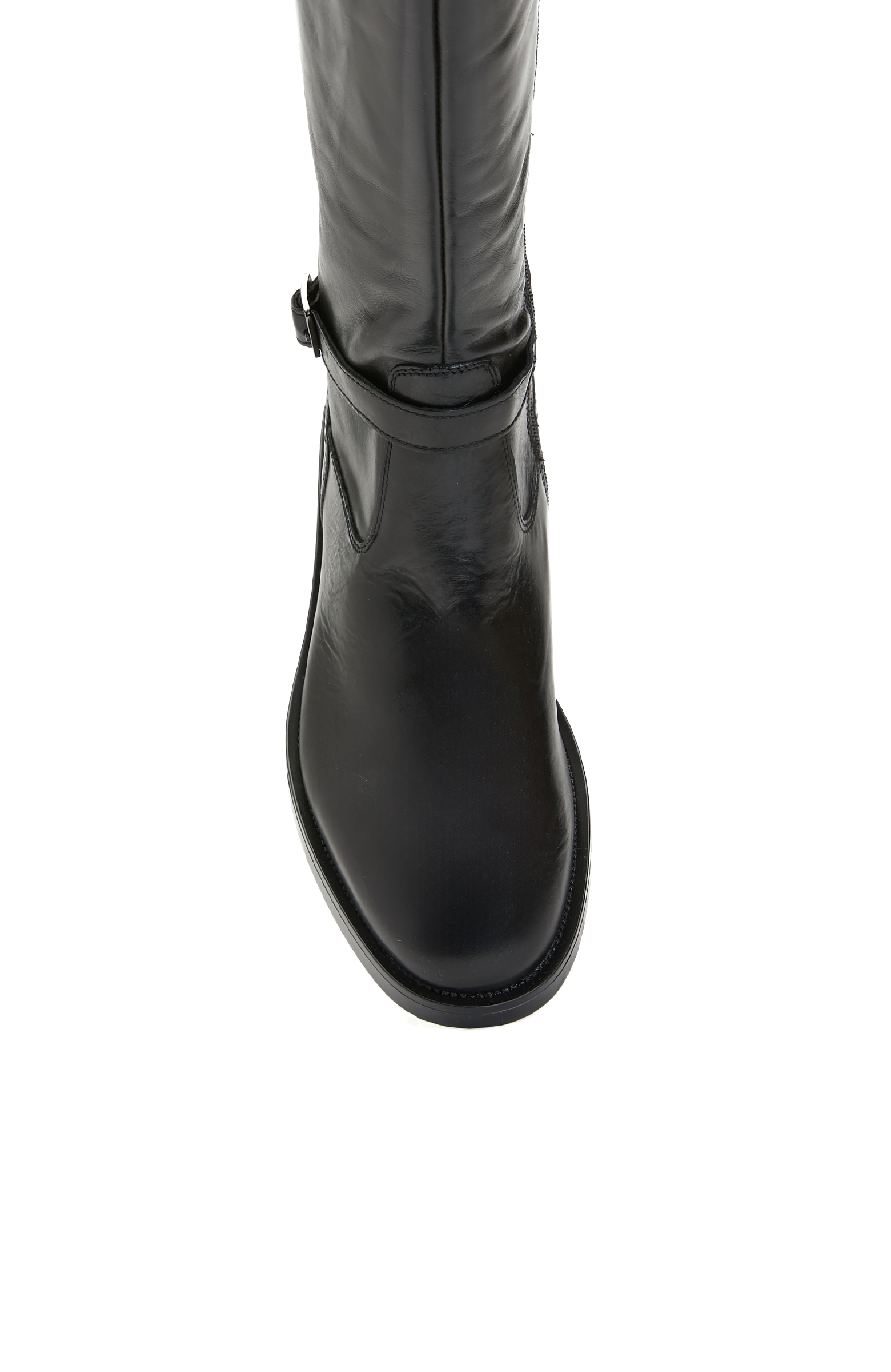 Siyah Kadın Fermuarlı Deri Çizme