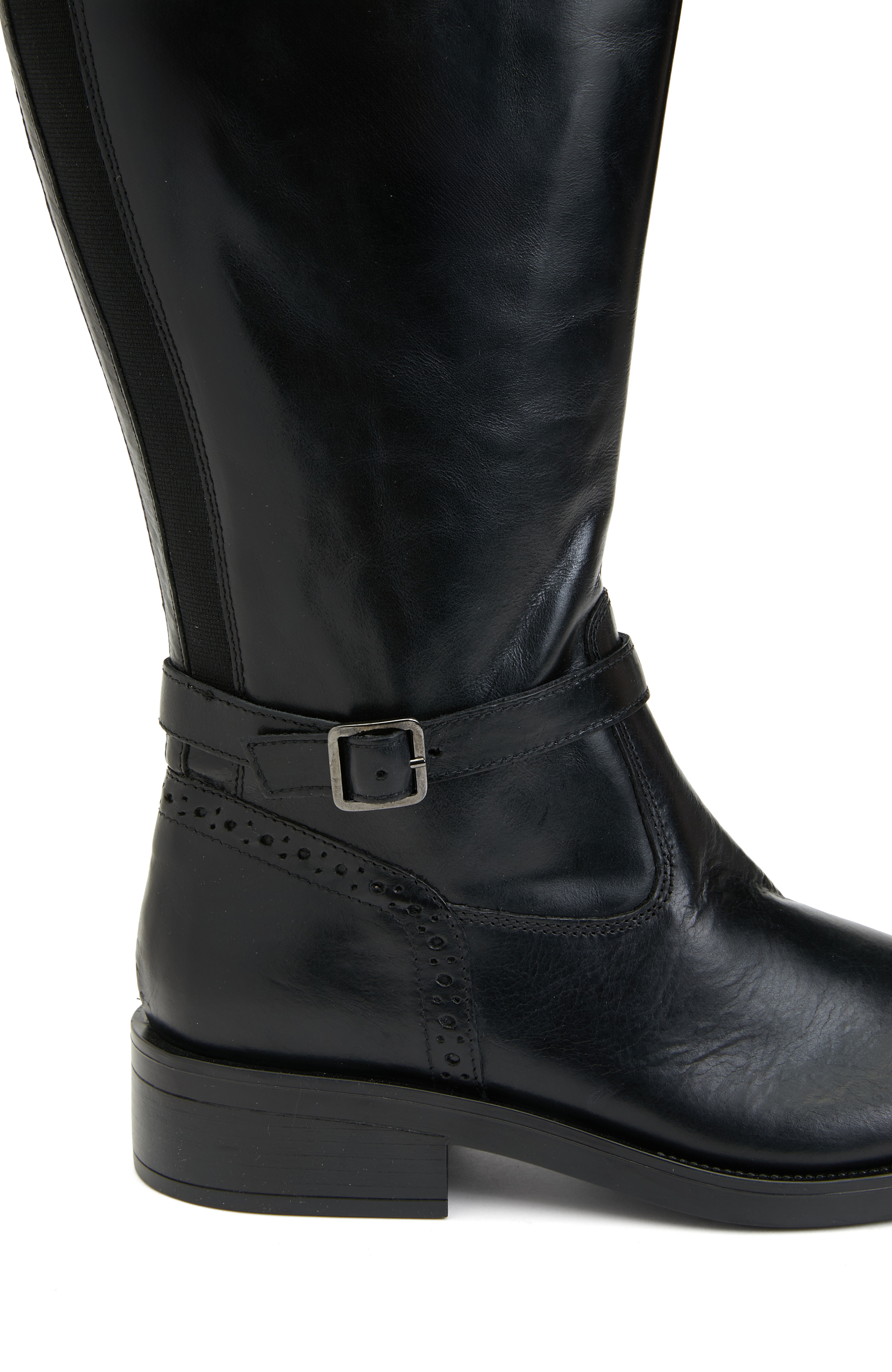 Siyah Kadın Fermuarlı Deri Çizme