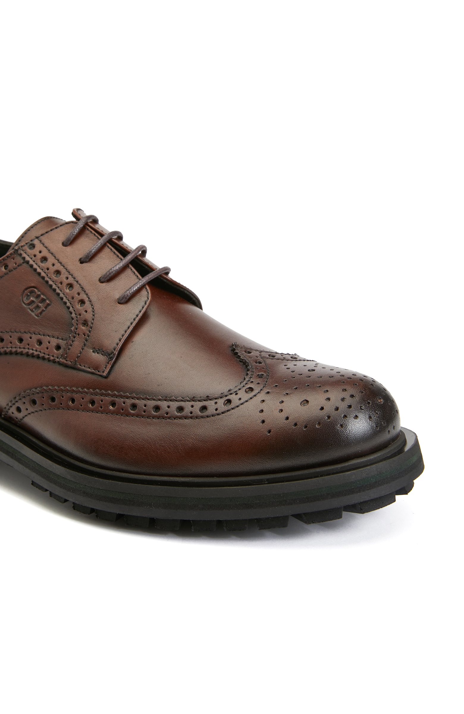 Kahverengi Zımbalı Erkek Deri Ayakkabı