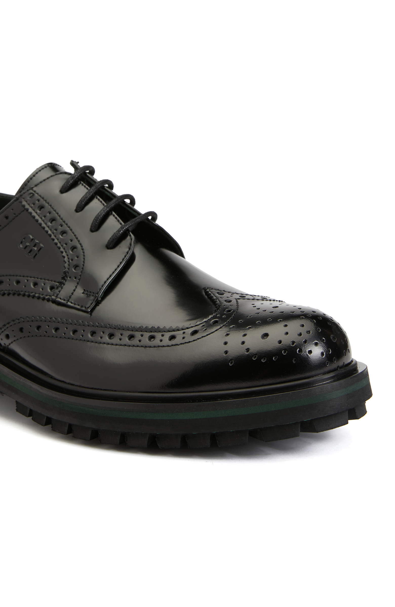 Siyah Erkek Zımbalı Deri Ayakkabı