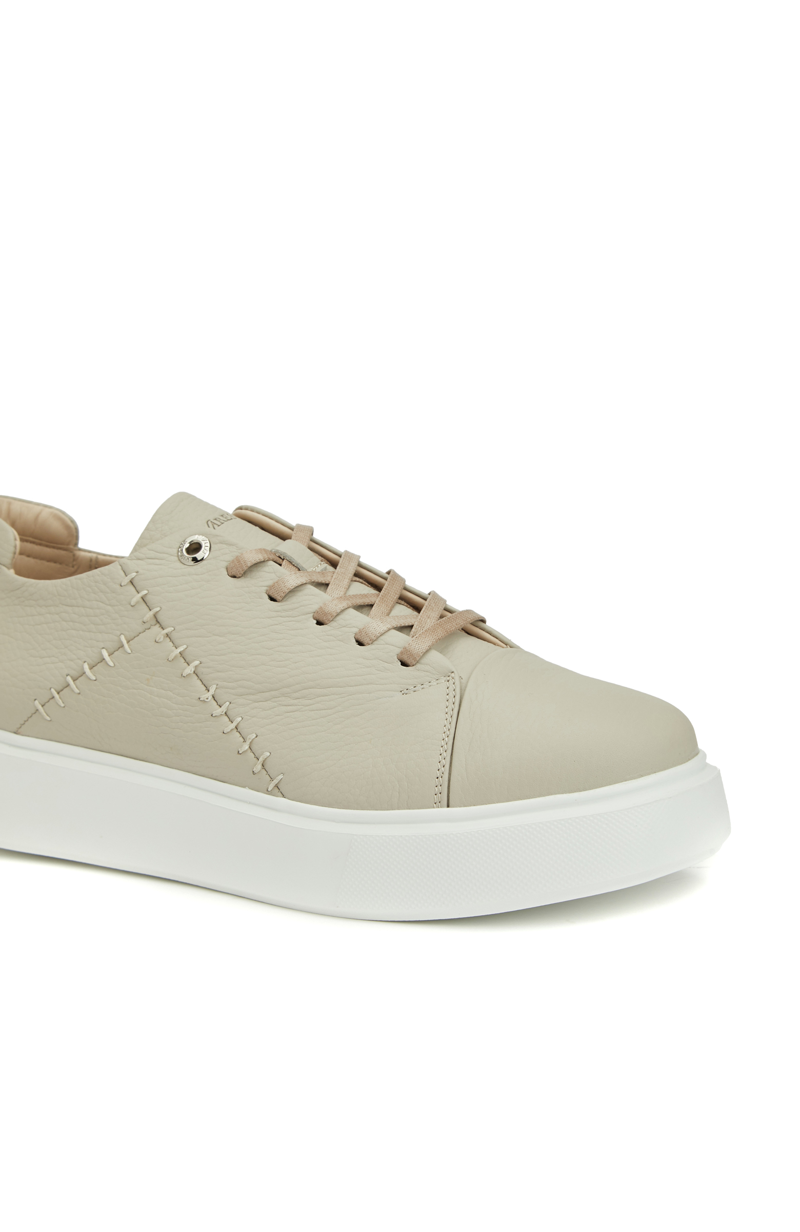 Bej Kadın Deri Sneaker