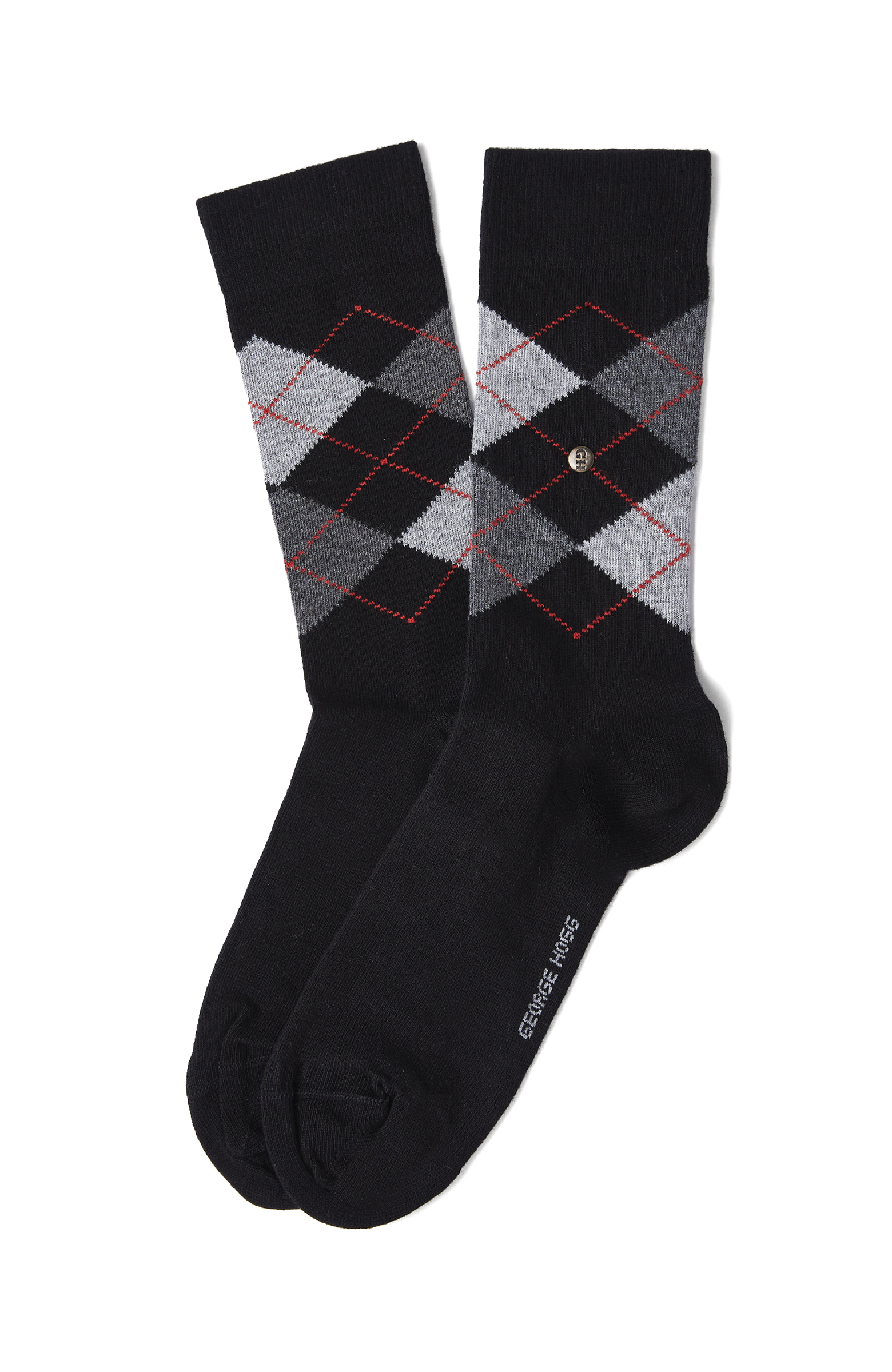 Bordo Ekose Desenli Erkek Soket Çorap