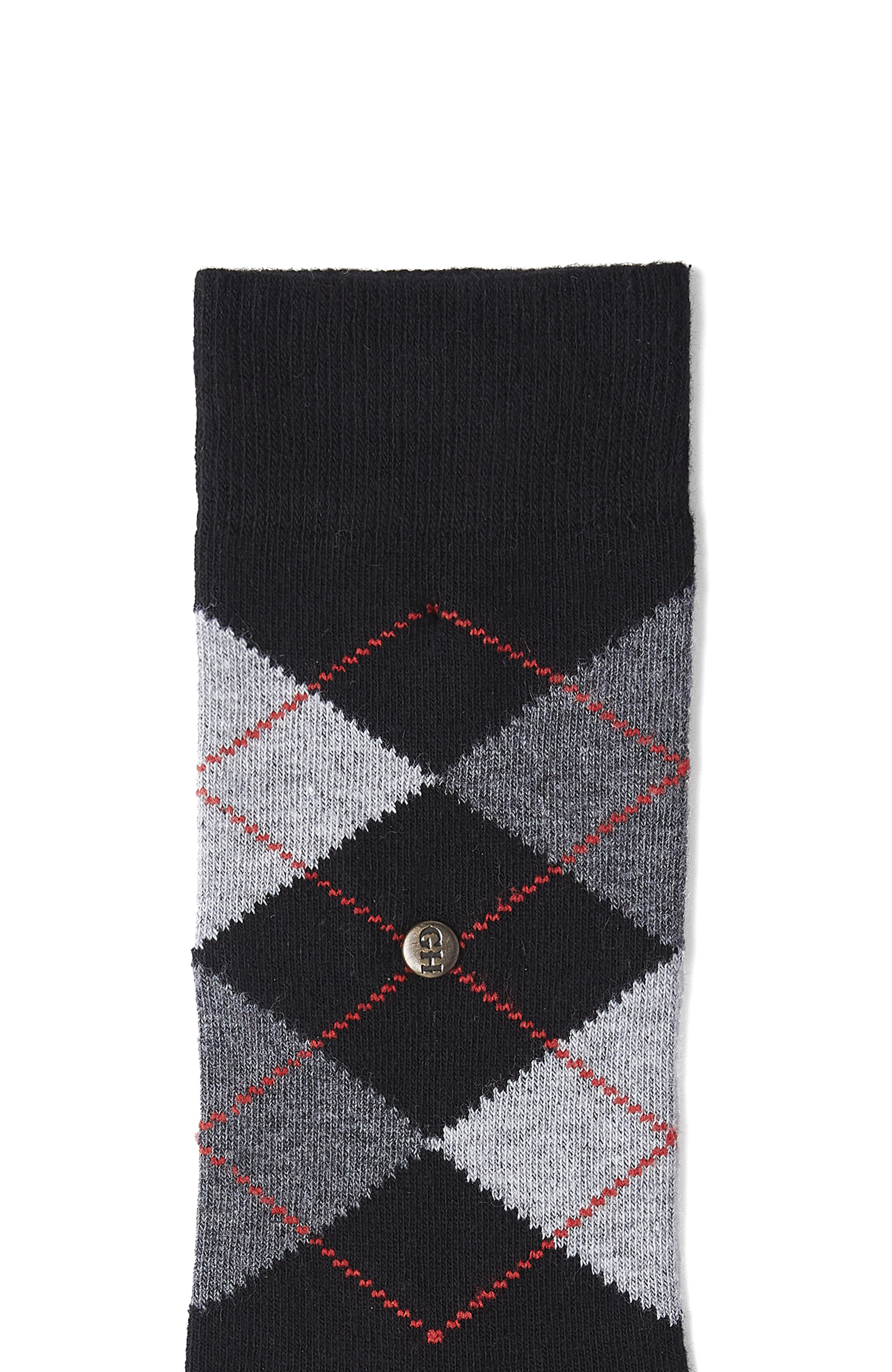 Siyah Ekose Desenli Erkek Soket Çorap