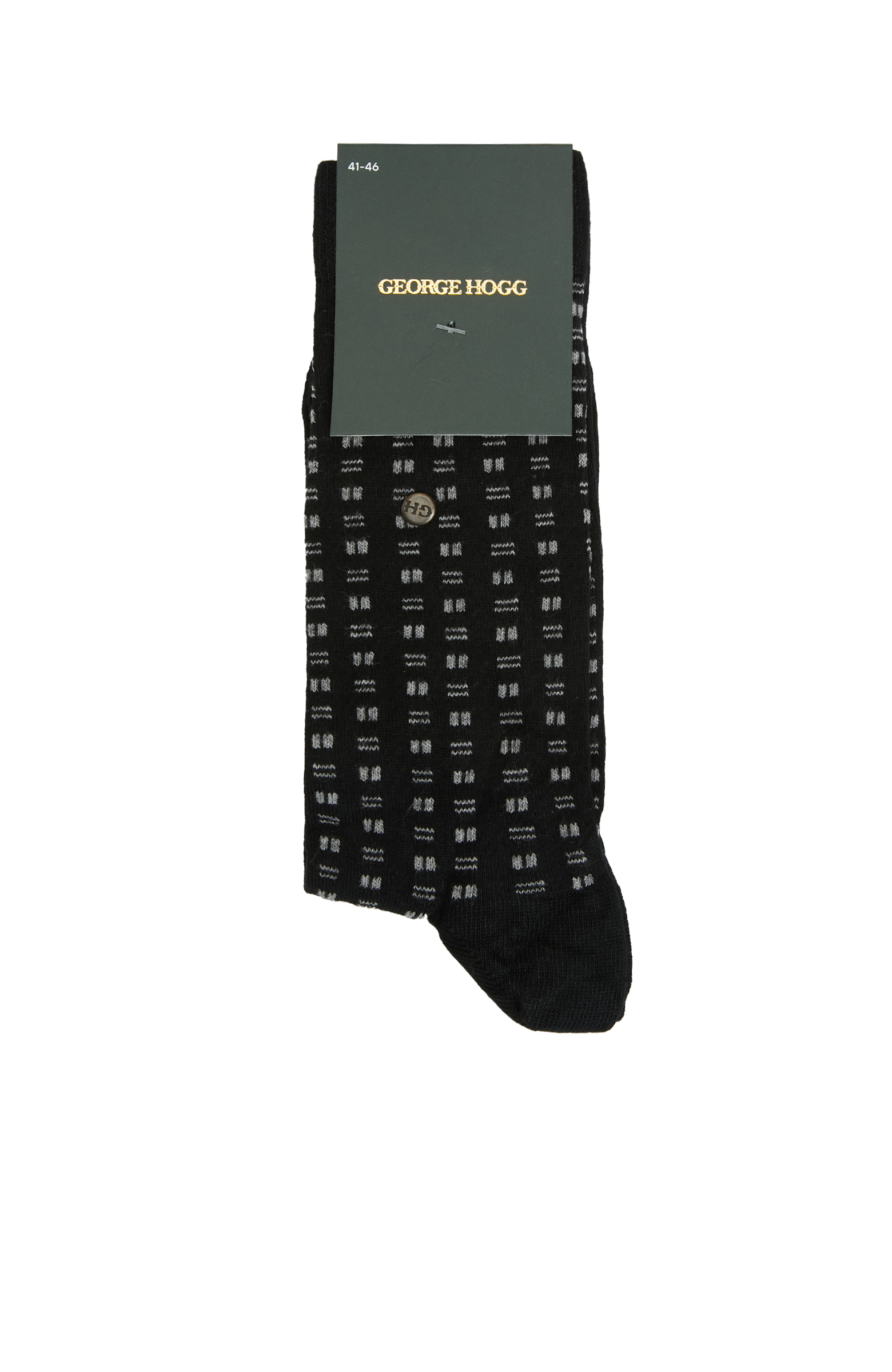 Siyah Geometrik Desenli Erkek Soket Çorap