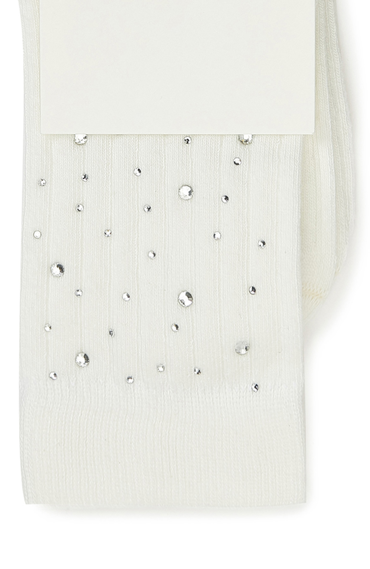 Bej Taş Detaylı Kadın Soket Çorap