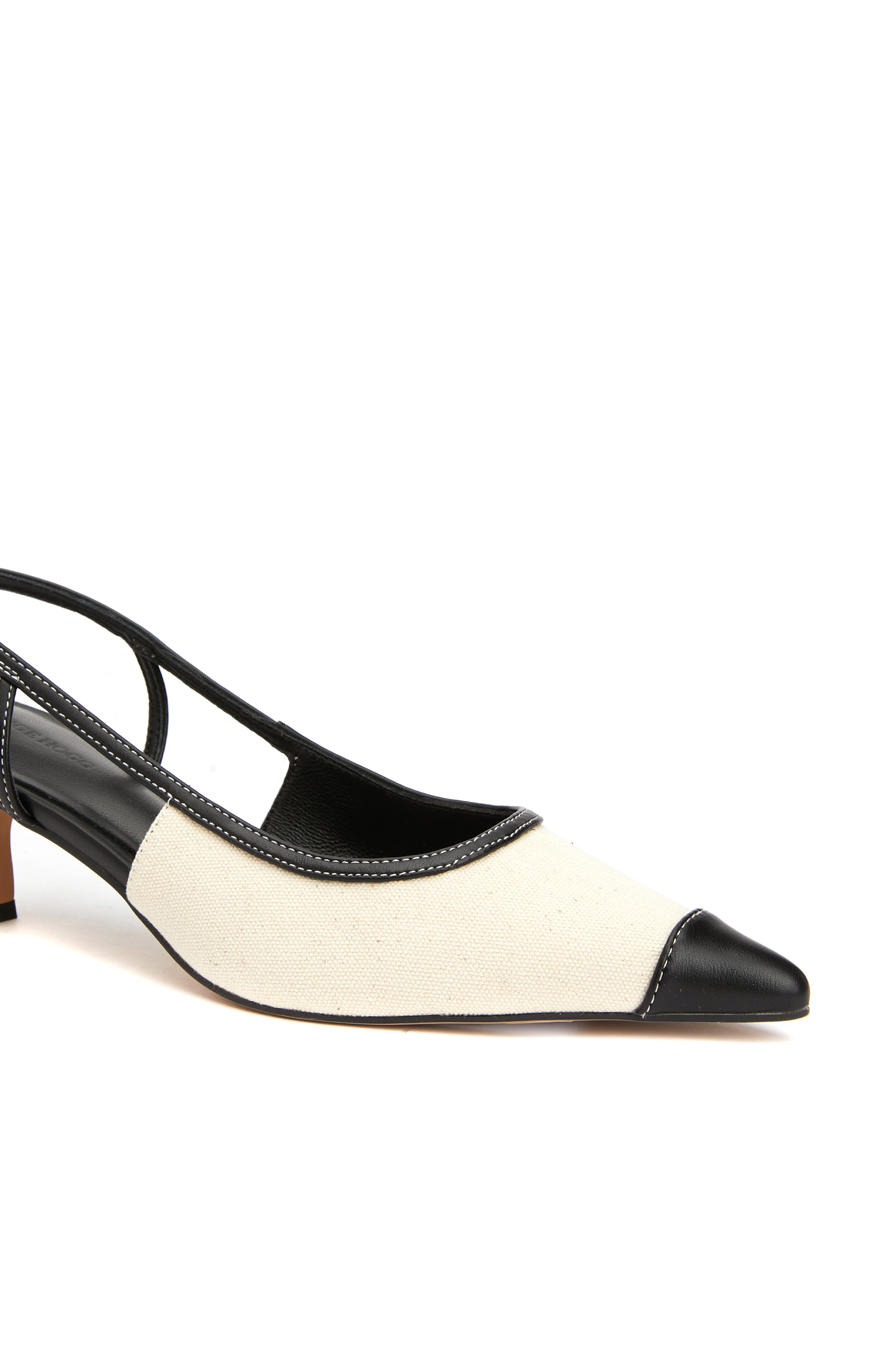 Siyah Bej Topuklu Ayakkabı