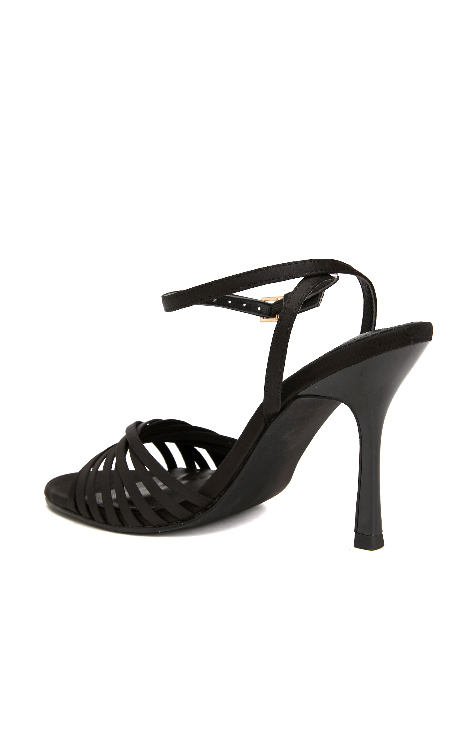 Siyah Kadın Saten Sandalet