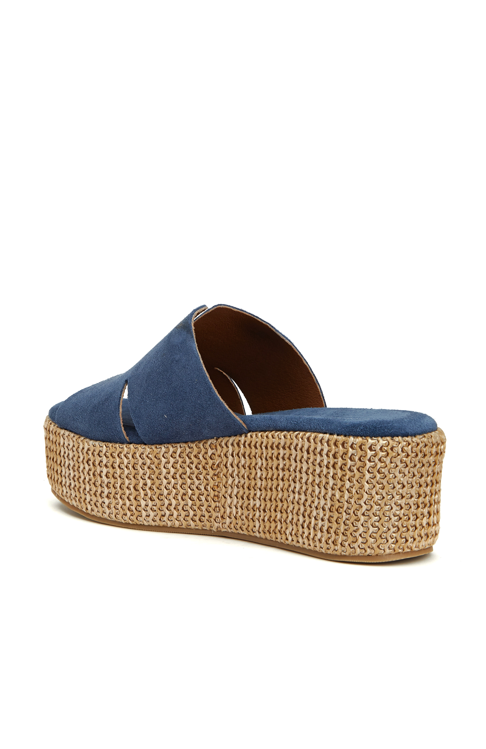 Mavi Süet Dolgu Topuk Kadın Terlik