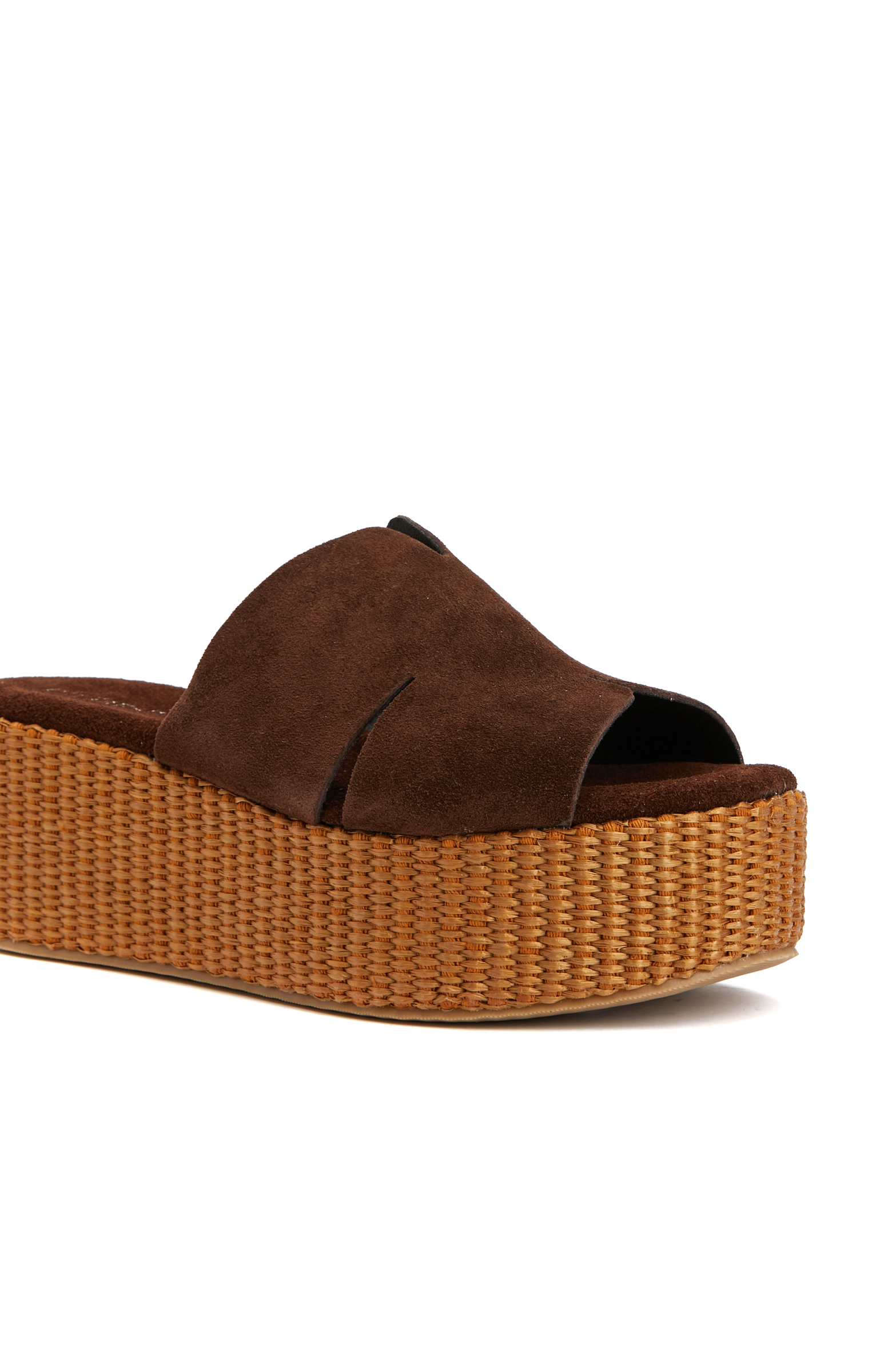 Acı Kahve Süet Dolgu Topuk Kadın Terlik