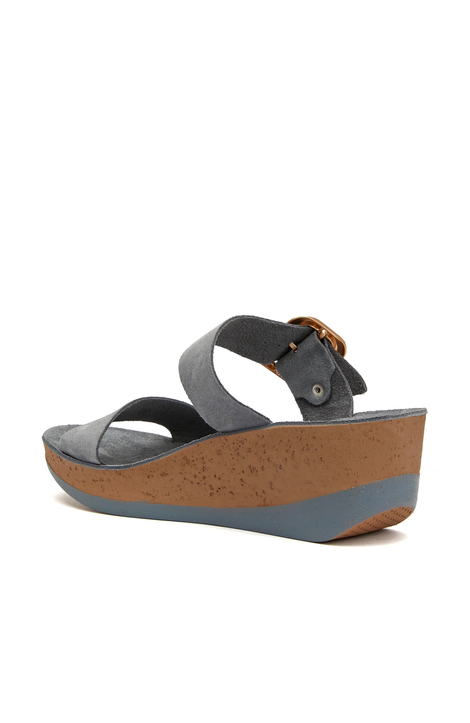 Mavi Kadın Deri Terlik