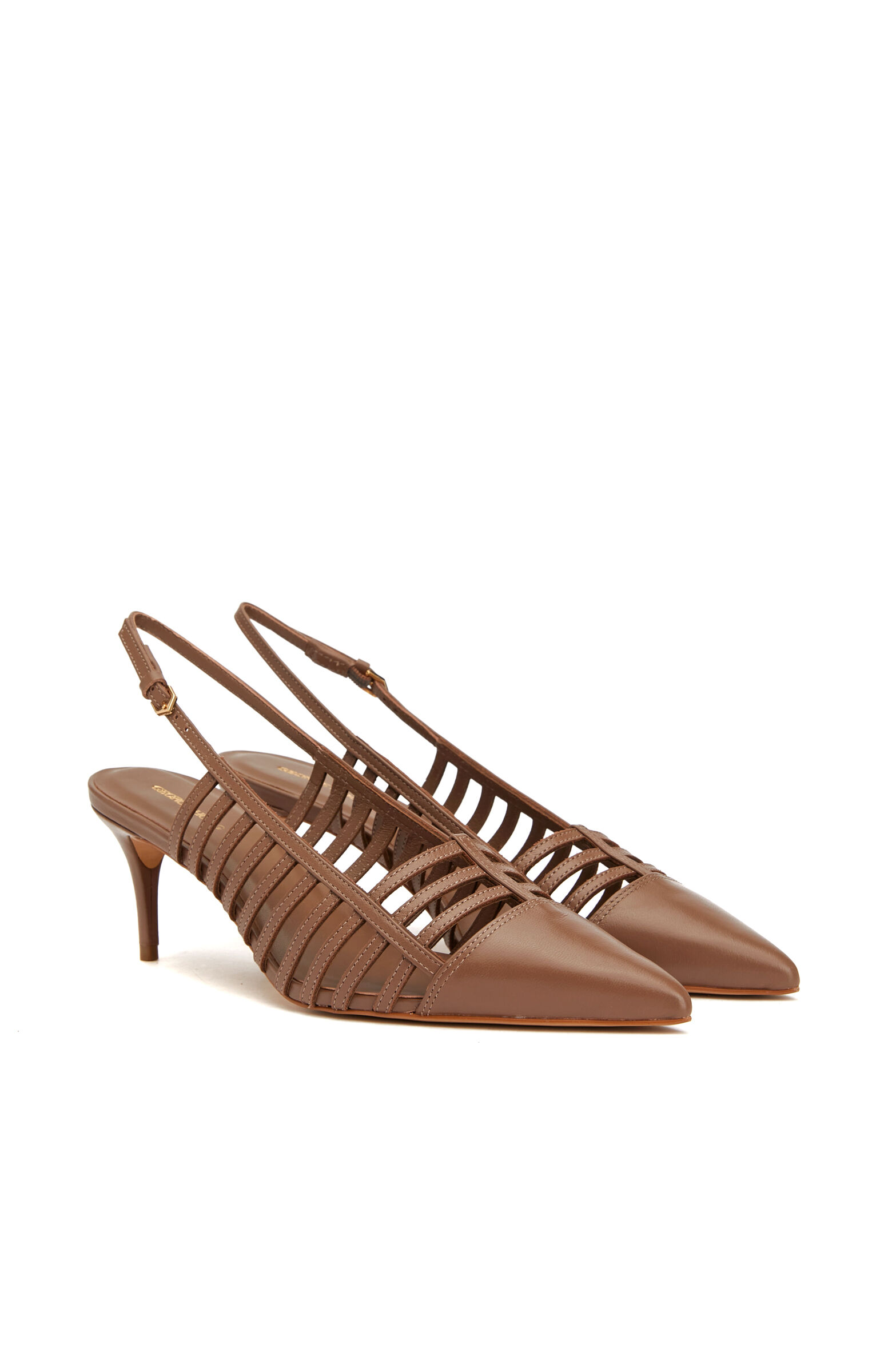 Vizon Deri Topuklu Ayakkabı