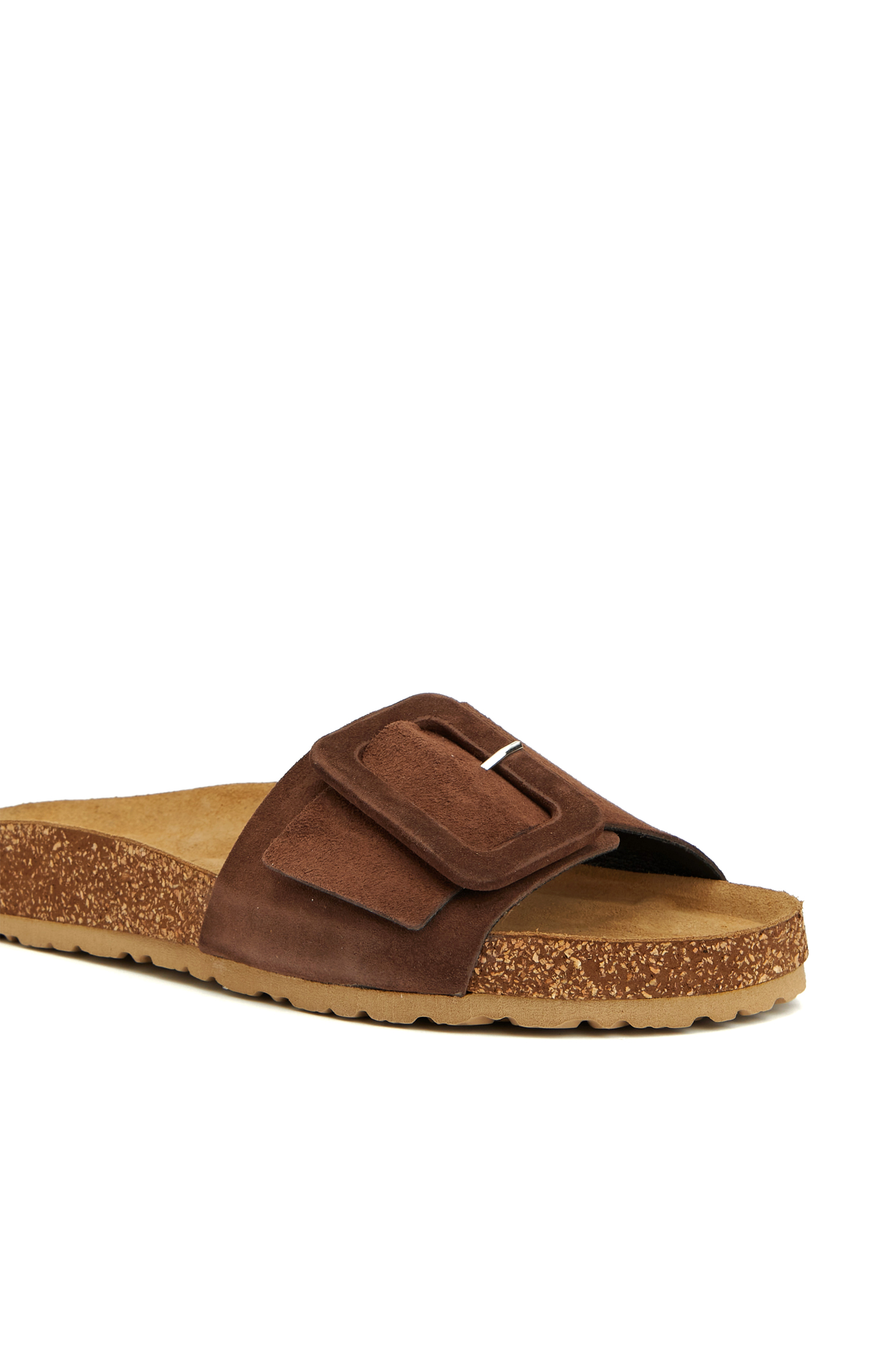 Kahverengi Kadın Deri Terlik