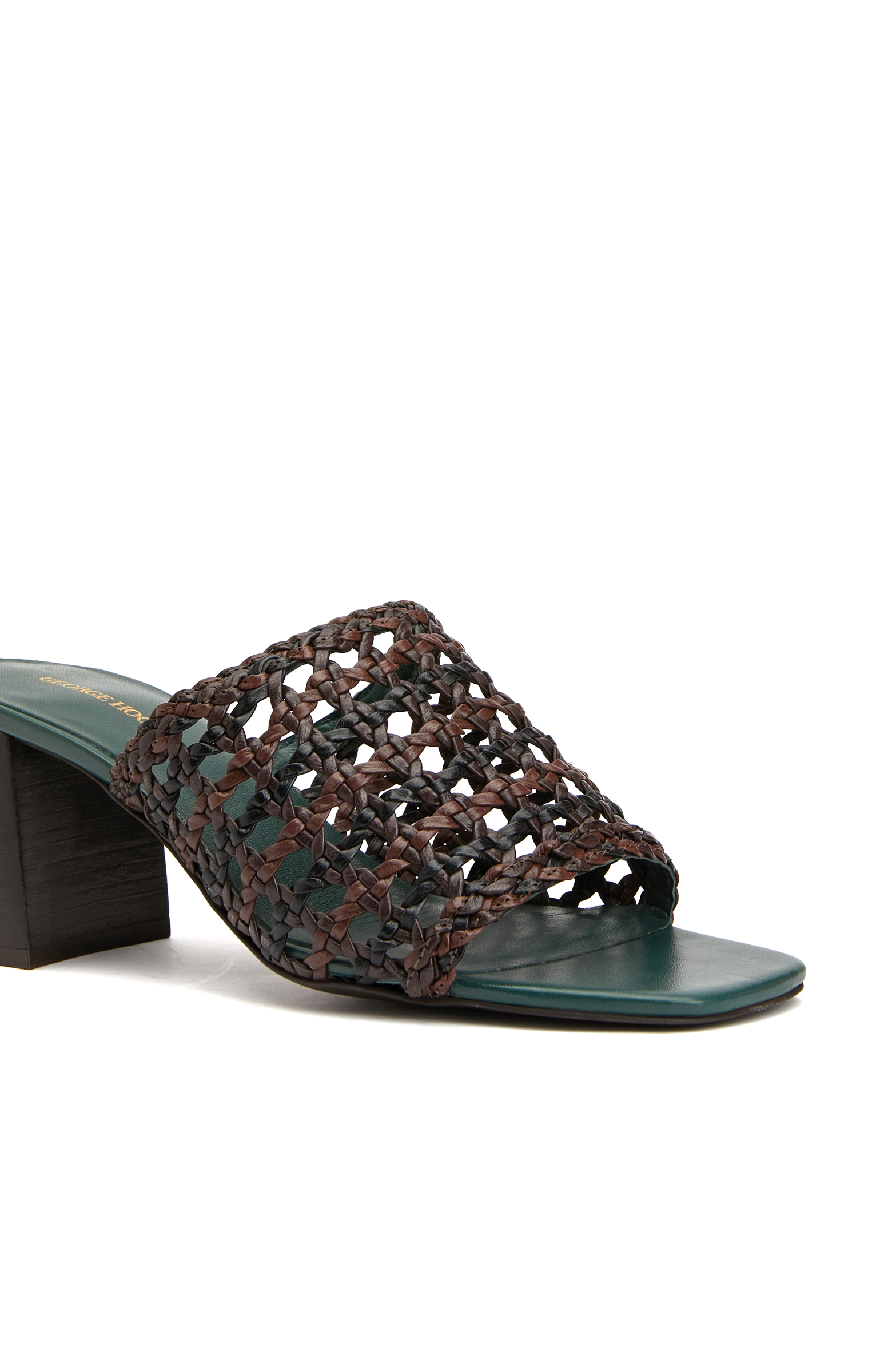 Siyah Kahverengi Kadın Deri Terlik