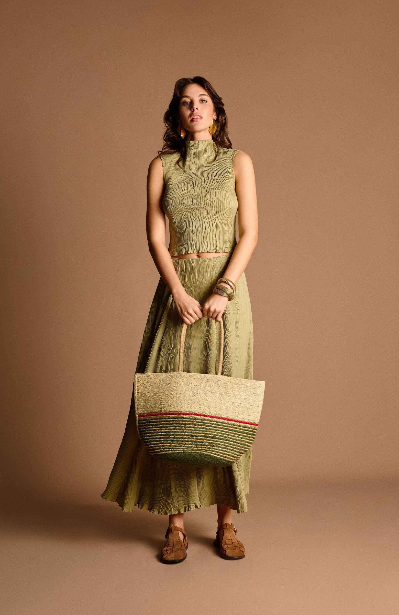 Bej Kadın Hasır Çanta