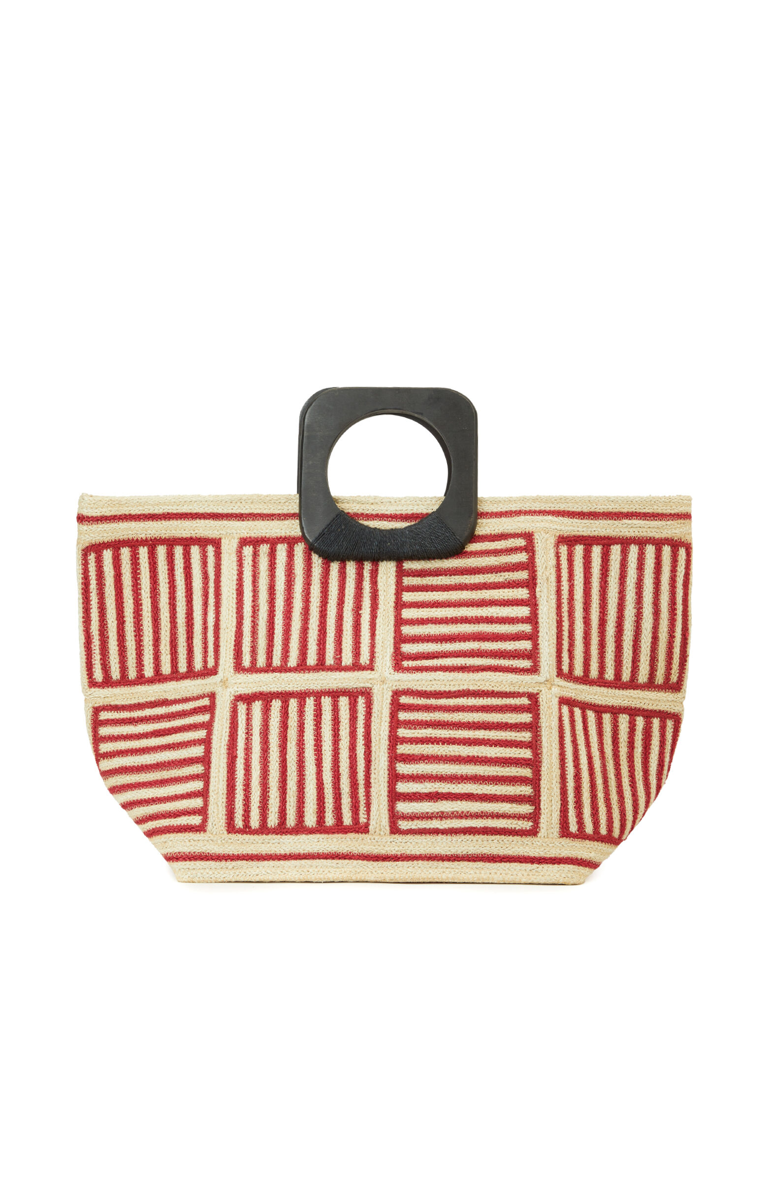 Kırmızı Kadın Hasır Çanta