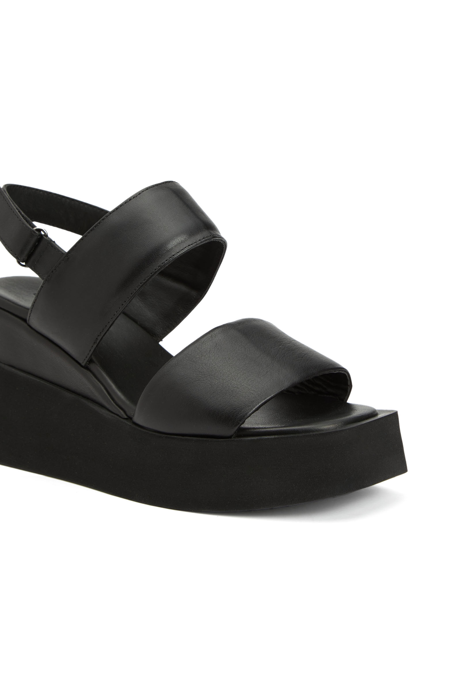 Siyah Kadın Deri Sandalet