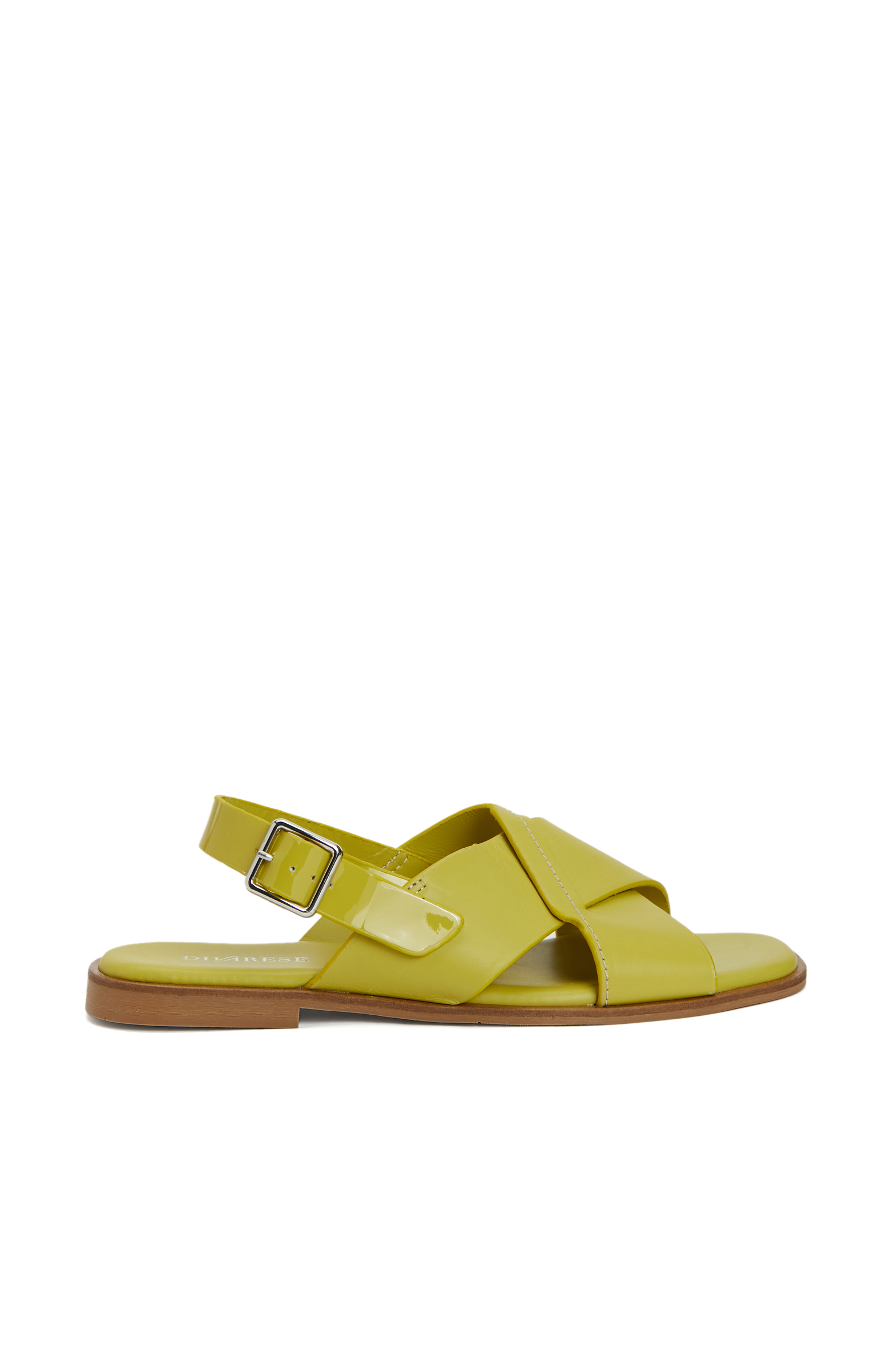 Sarı Kadın Deri Sandalet